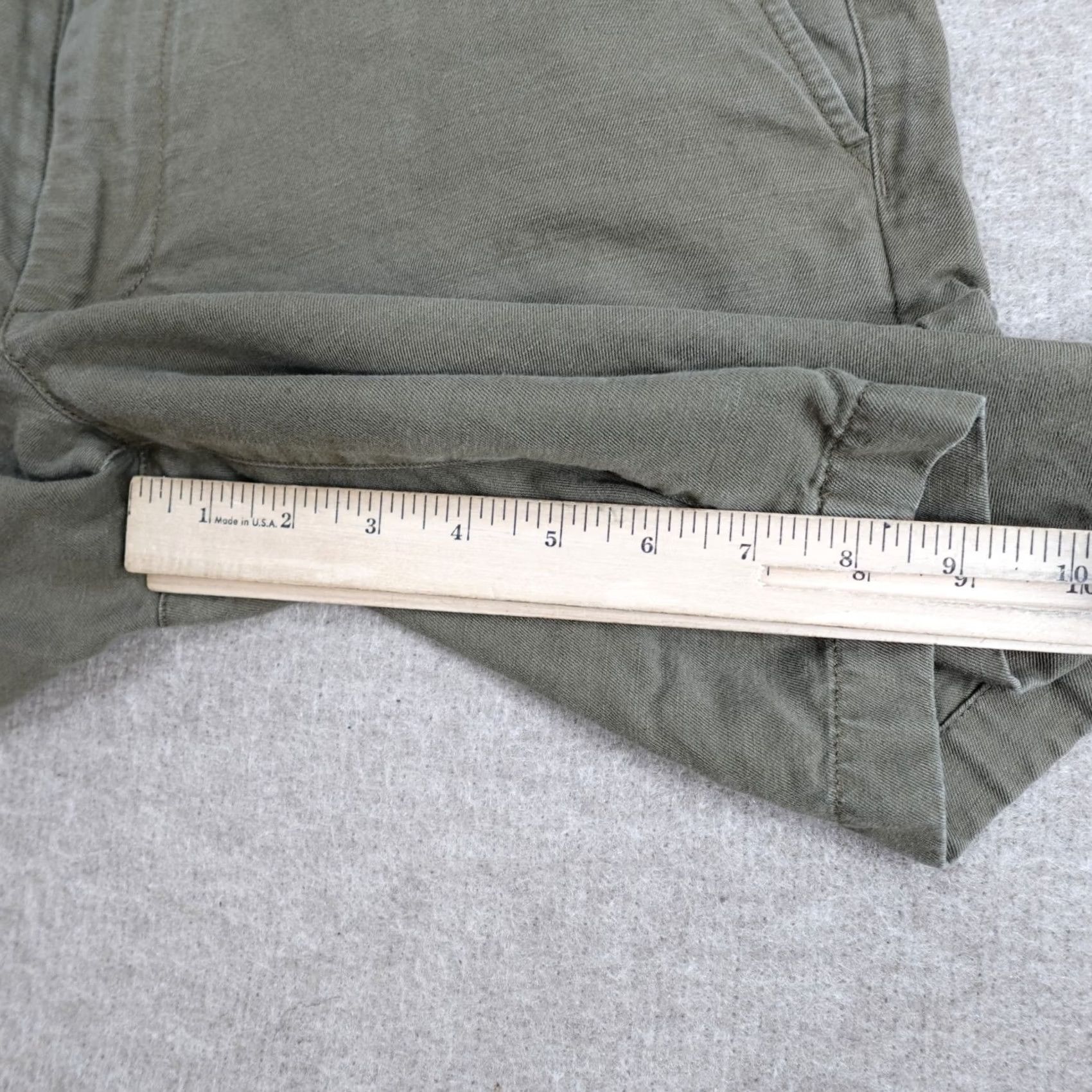 Olive Jommers Mens Chino Shorts 33 Green Olive Solid Linen Blend Baird McNutt Size US 32 / EU 48 - 4 Thumbnail