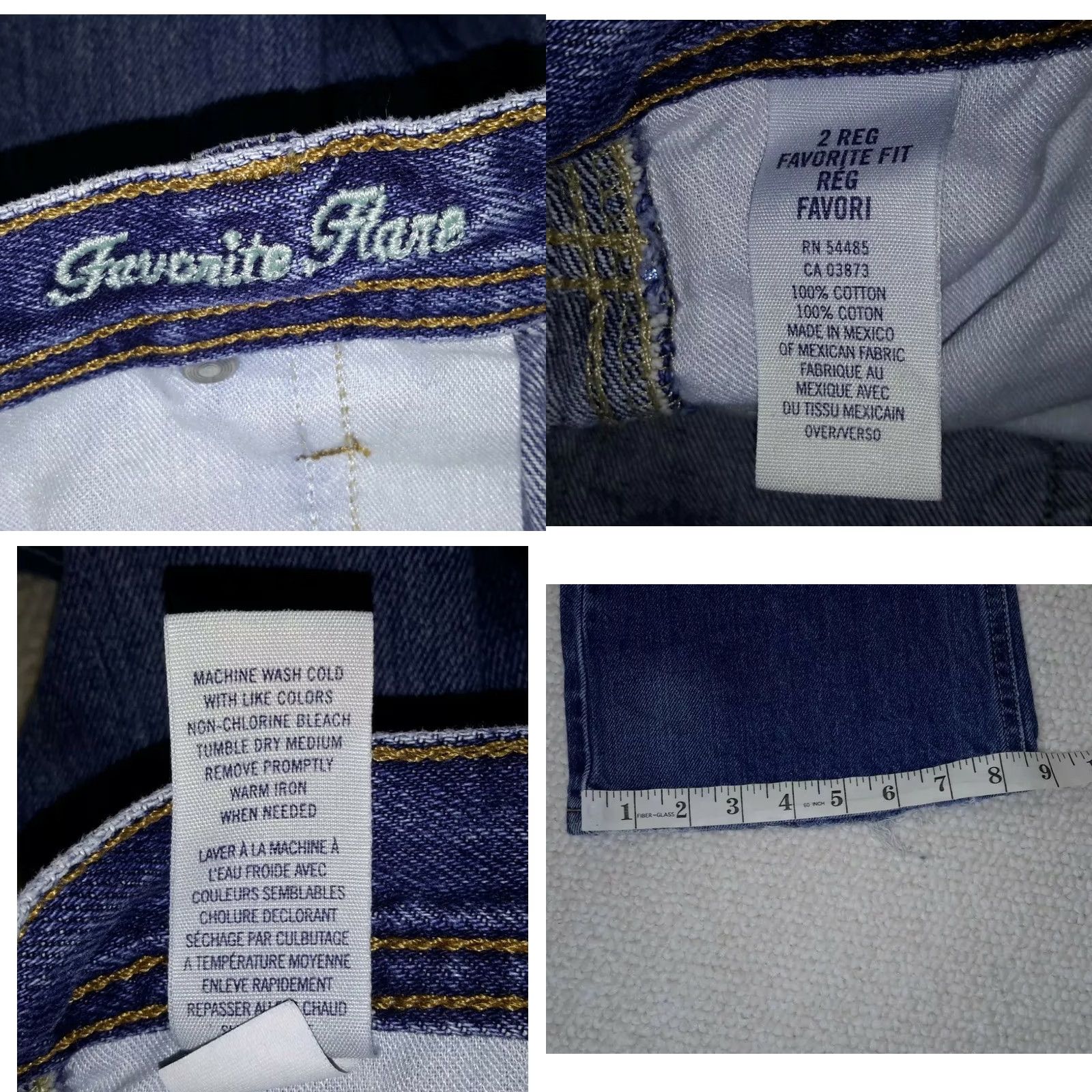 American Eagle Outfitters VINTAGE American Eagle Outfitters Favorite Flare Jeans Women's Size 2 Regular 28 in Denim Blue Cotton Embroidered 31 in Inseam Size 26" / US 2 / IT 38 - 8 Thumbnail