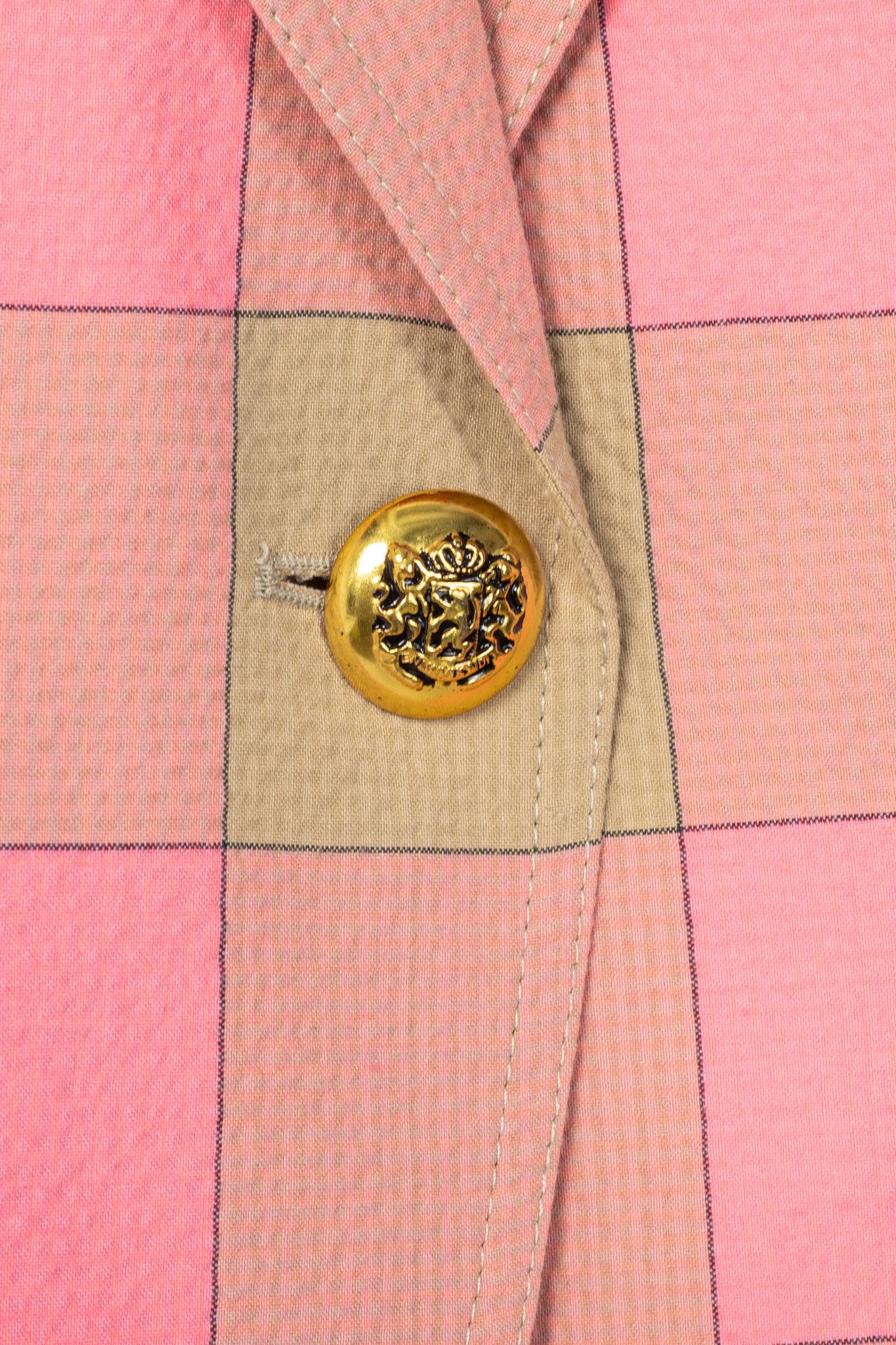 SMYTHE Smythe Pink Check Seersucker Pouf Sleeve One Button Blazer Size S / US 4 / IT 40 - 8 Thumbnail