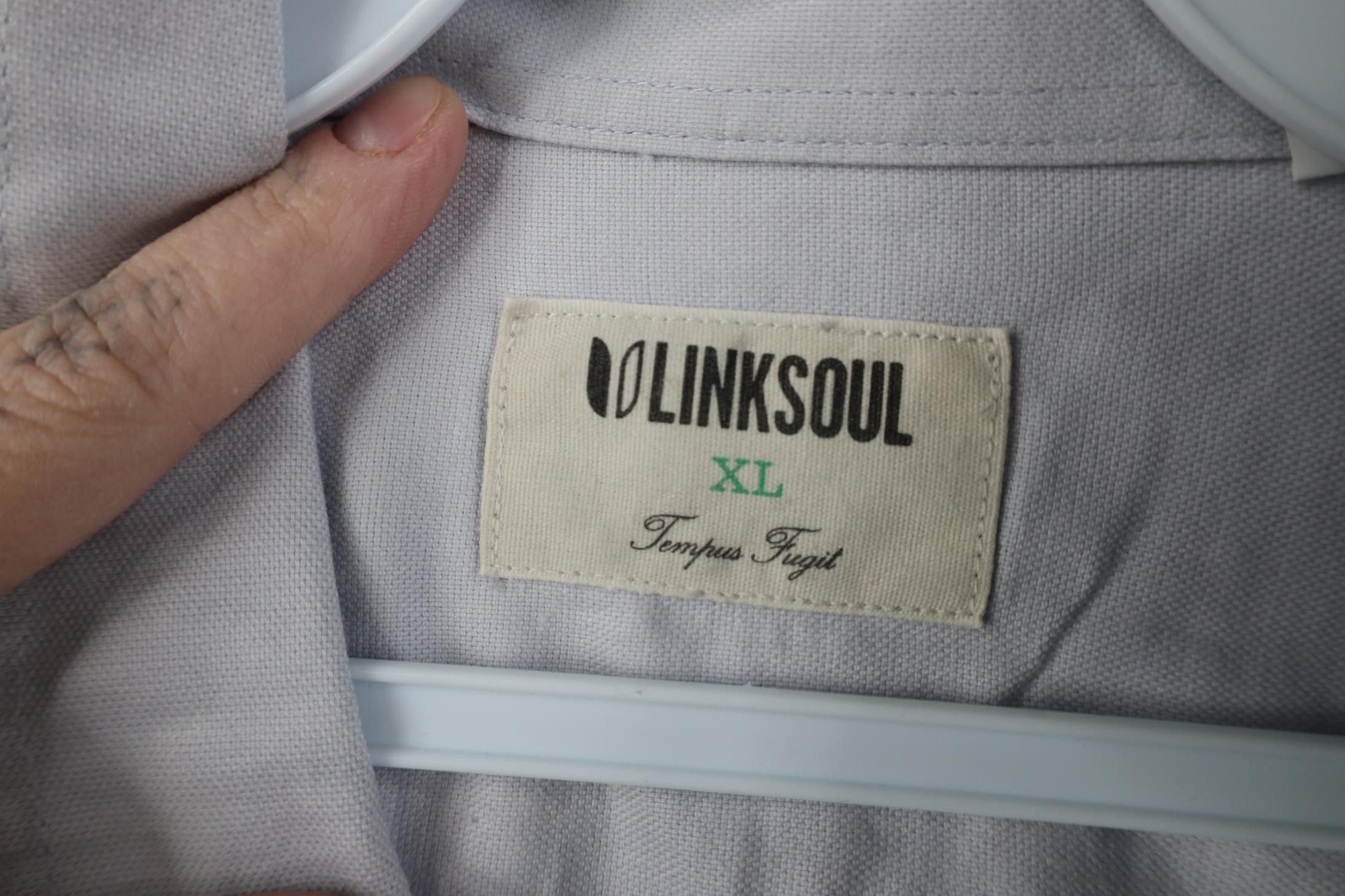 Vintage Linksoul Link Soul Collared Button Down Shirt Steel Blue Size US XL / EU 56 / 4 - 8 Thumbnail