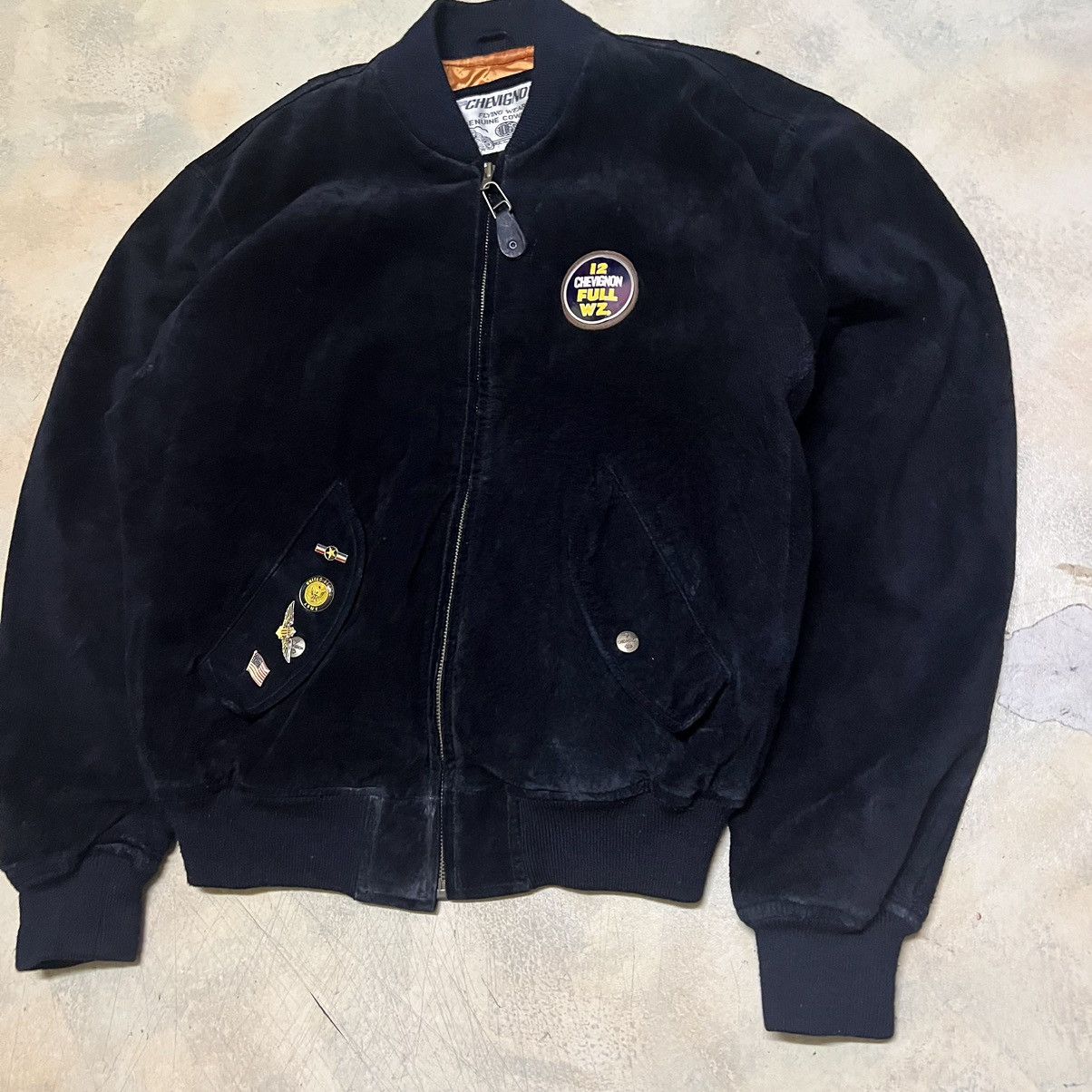 Vintage Leather Chevignon Bomber Jacket