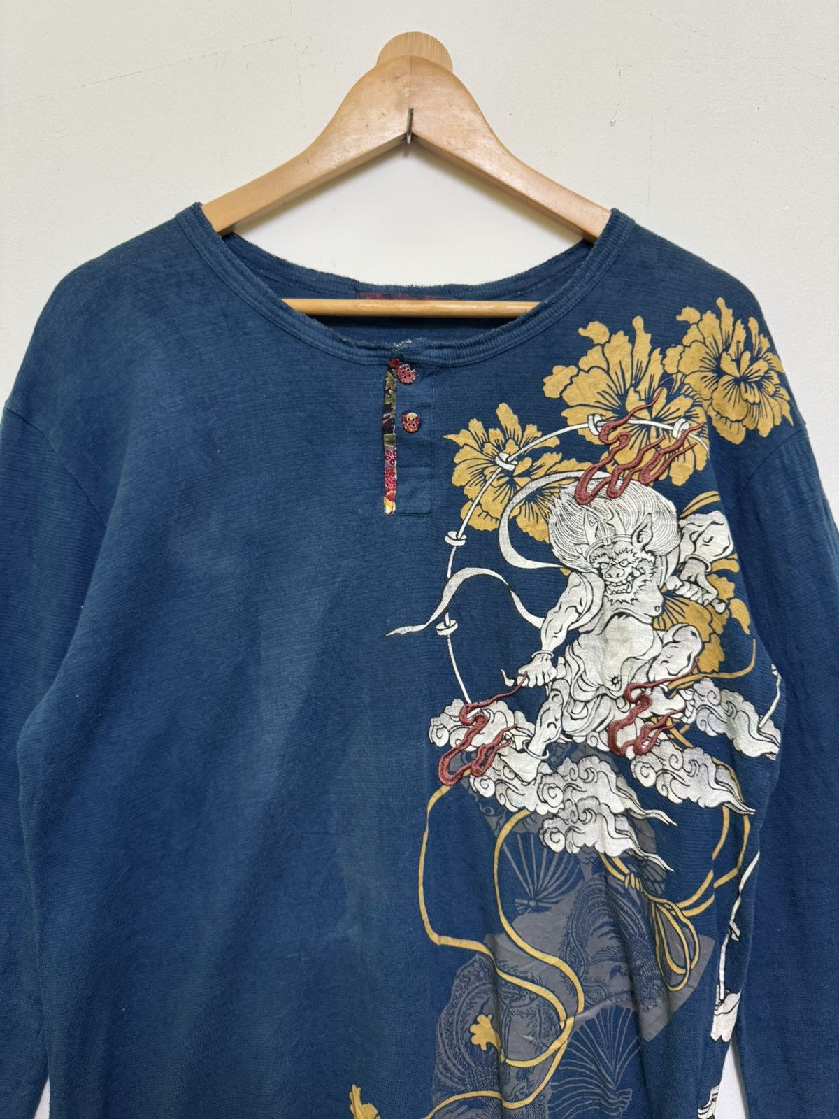 Japanese Brand Japanese Graphic Japanese God of Wind Faded Long Sleeve Size US M / EU 48-50 / 2 - 6 Thumbnail