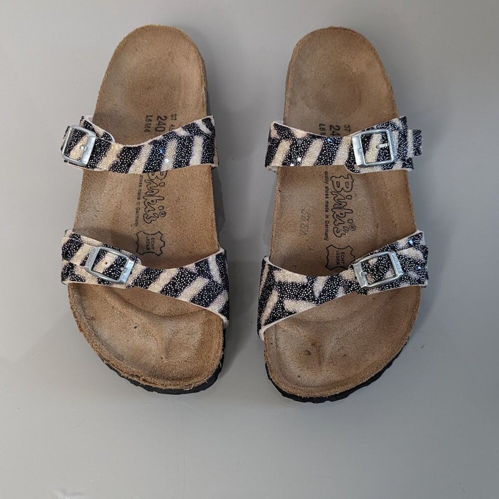 Birkenstock Birkenstock Birkis Black Tahiti Beaded Double Strap Sandals Size US 6 / IT 36 - 2 Thumbnail