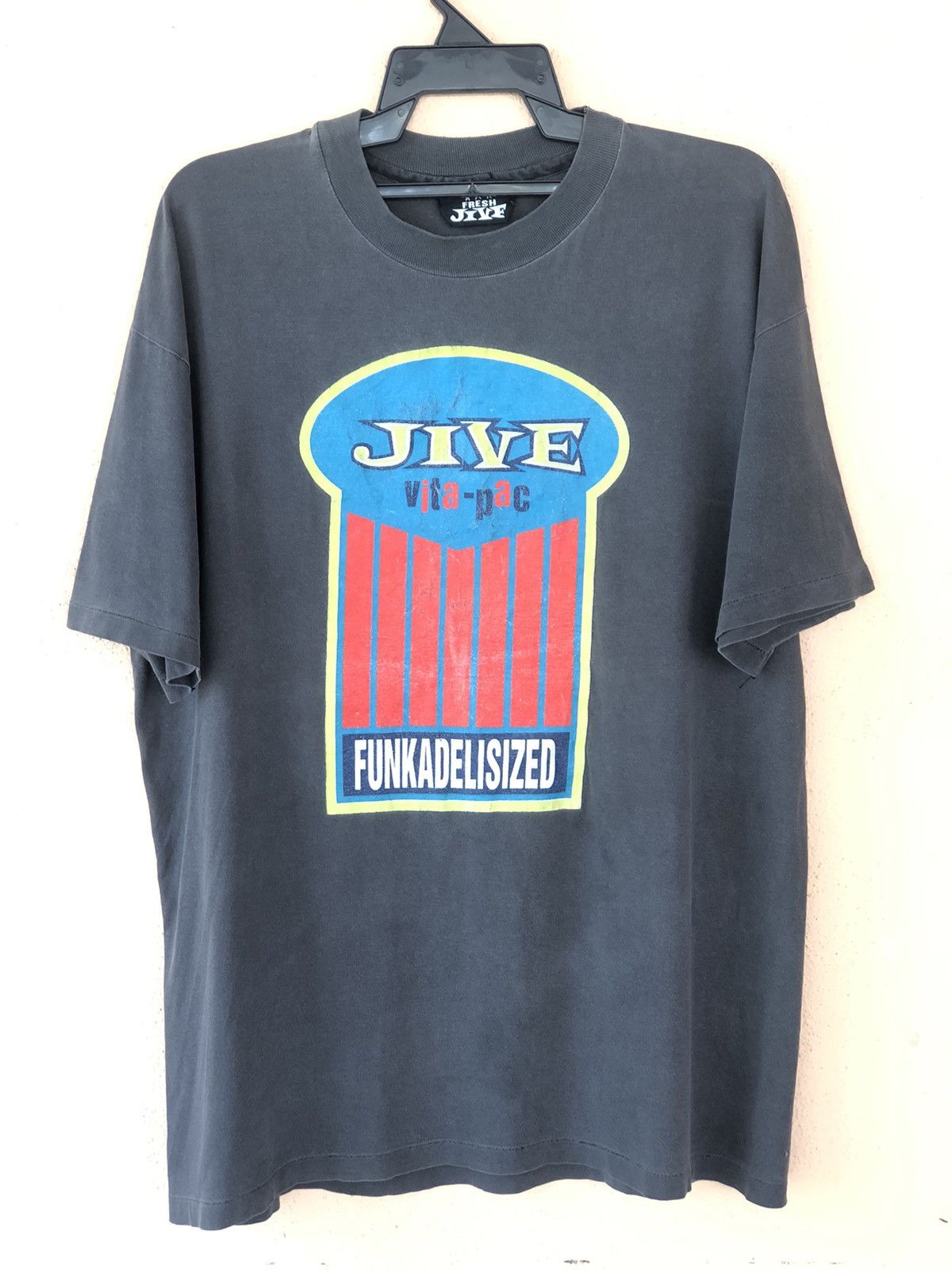 image of Freshjive x Vintage 90's Fresh Jive Funkadelisized Faded Tee in Black, Men's (Size XL)