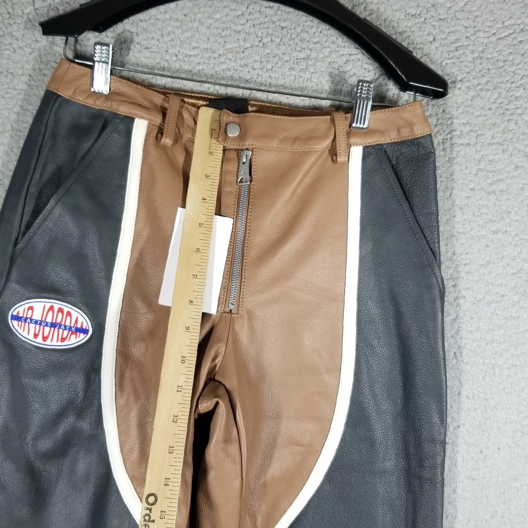 Travis Scott VINTAGE Air Jordan Cactus Jack Leather Pants Big & Tall Men 28X31 Brown Grunge Motorcycle 90s Size 28" / US 6 / IT 42 - 7 Thumbnail