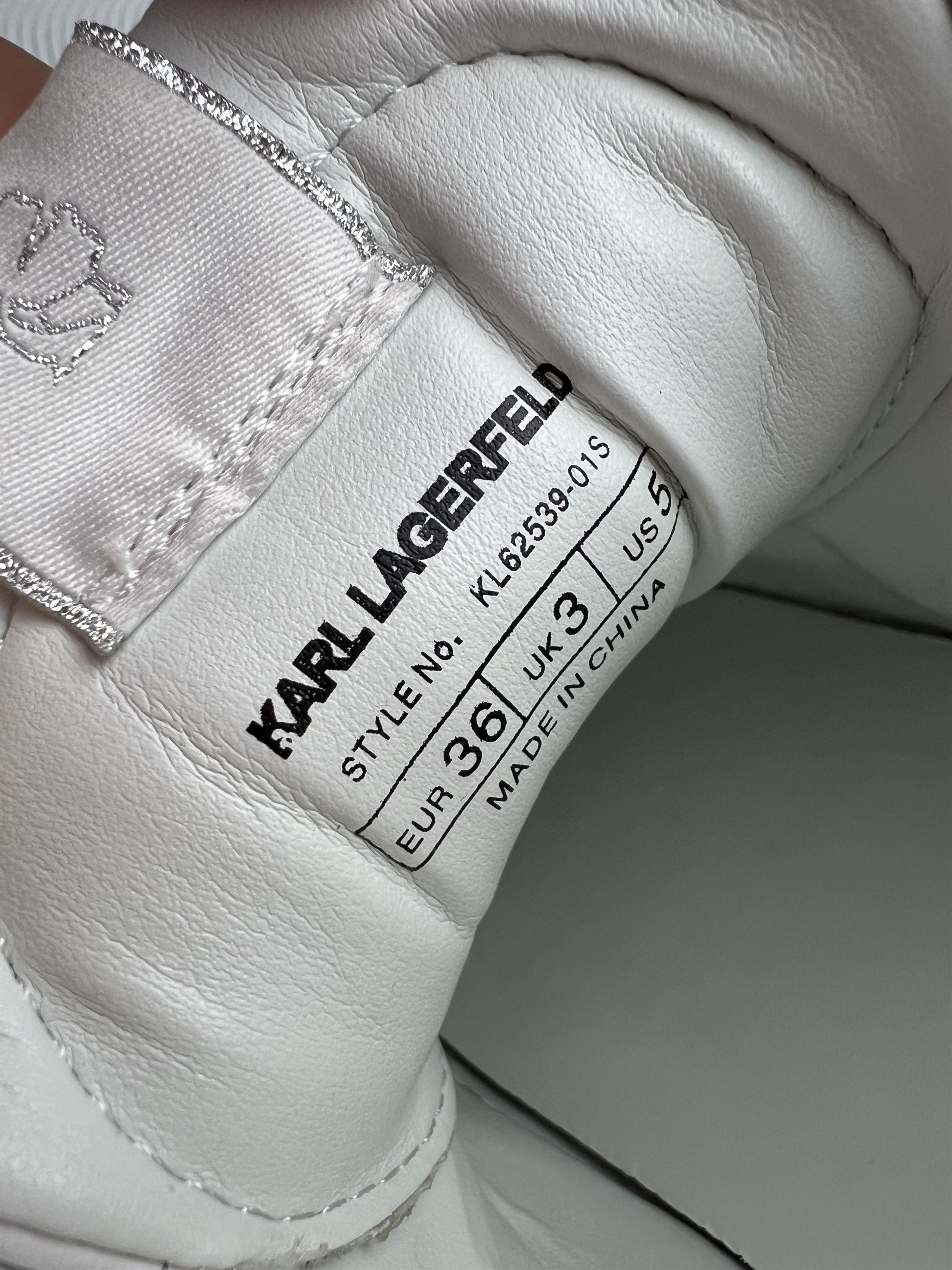Karl Lagerfeld Karl Lagerfeld Women's White Leather Sneakers US5 Size US 5 / IT 35 - 9 Thumbnail