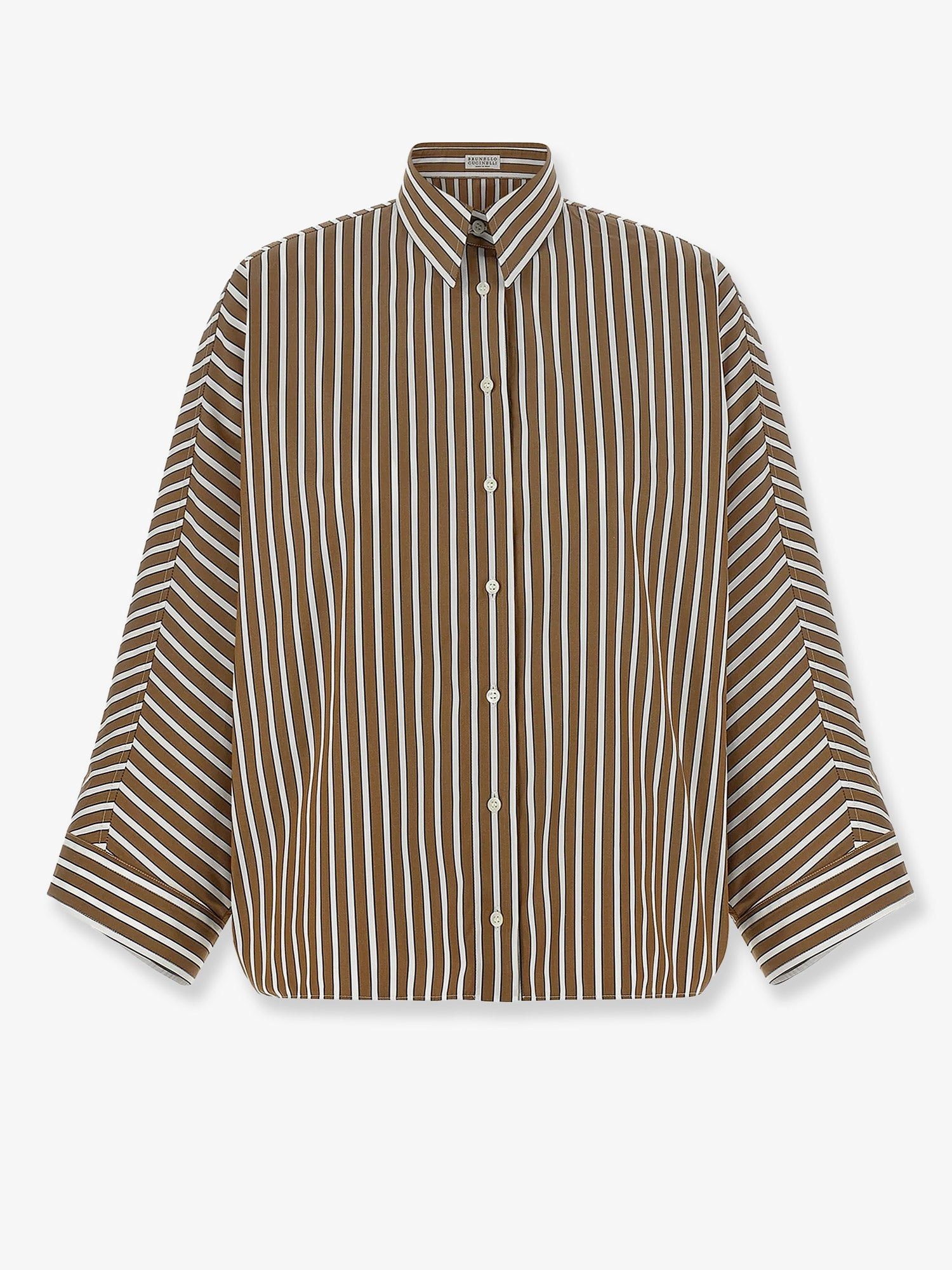 Brunello Cucinelli Striped Cotton Shirt Size S / US 4 / IT 40 - 1 Thumbnail