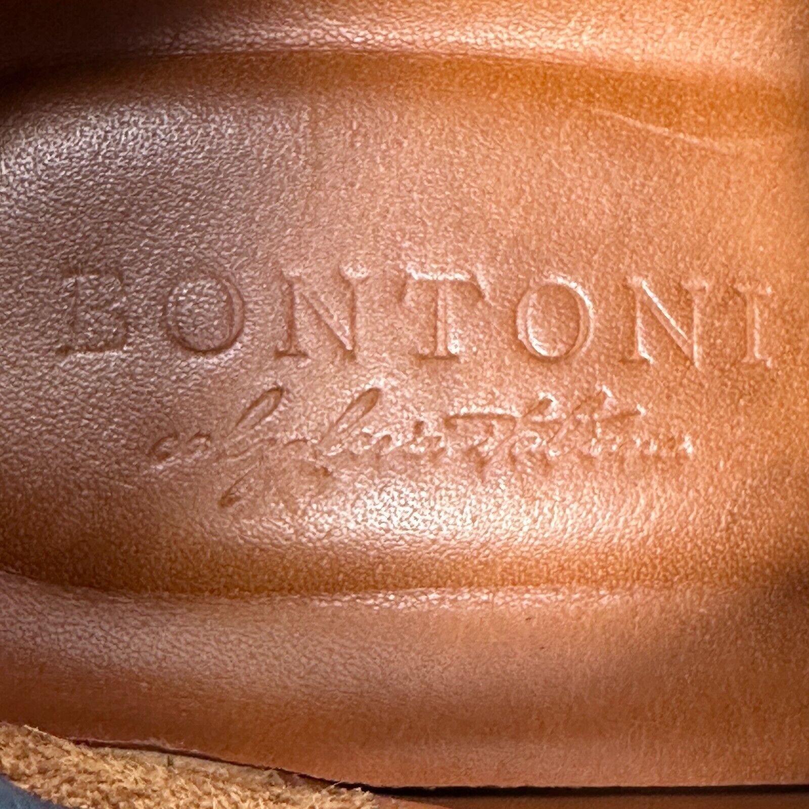 Bontoni Bontoni Burnished Leather Sneakers Men’s 11.5 Dark Blue Size US 11.5 / EU 44-45 - 7 Thumbnail