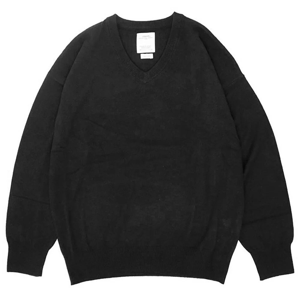 Visvim o1mle0725 Selmer V-Neck Knit Cashmere Sweater in Black Size US M / EU 48-50 / 2 - 1 Thumbnail