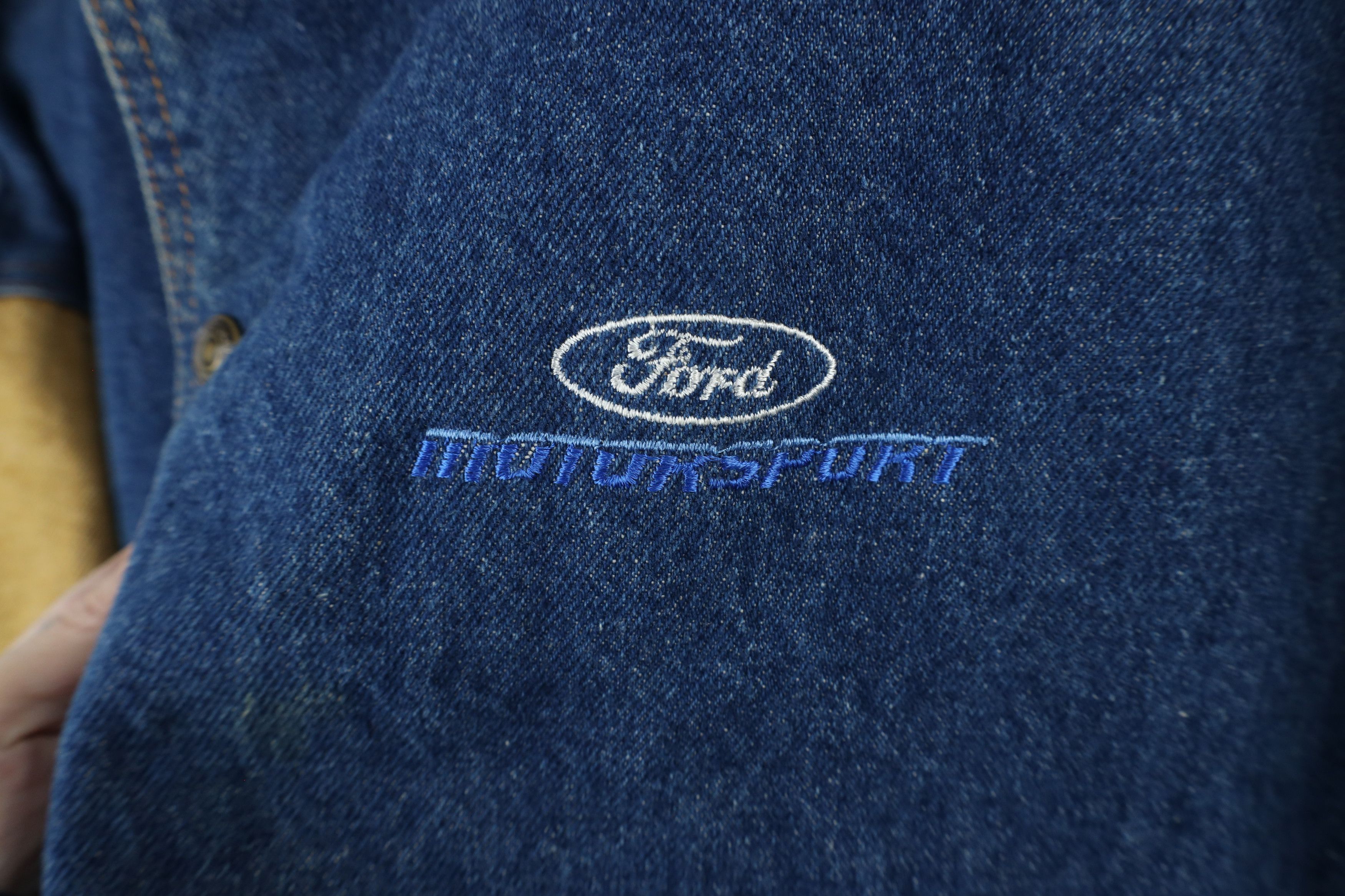 Vintage Vintage 90s Ford Motorsport Denim Jean Varsity Bomber Jacket Size US L / EU 52-54 / 3 - 4 Thumbnail