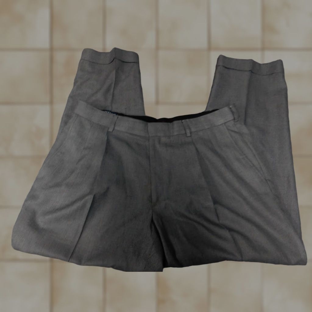 Vintage Saddlebred Pants 34x29 Men Gray Straight Office Business Casual Cuffed Size US 34 / EU 50 - 1 Thumbnail