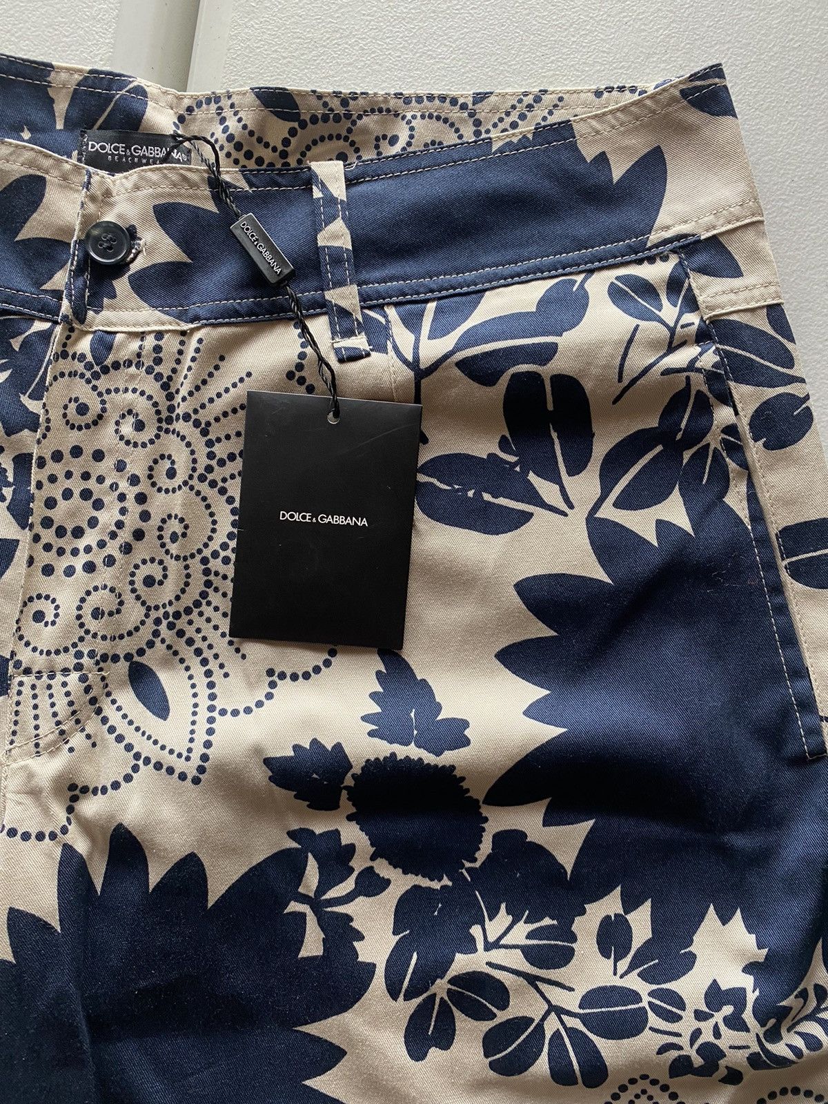 Dolce & Gabbana Dolce & Gabbana 🇮🇹 Runway Blue/Tan The Cut-Outs Shorts M NEW Size US 34 / EU 50 - 8 Thumbnail