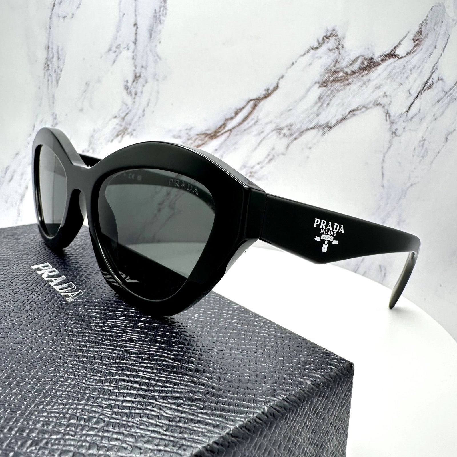 Prada New PRADA Sunglasses Black Butterfly Cat Eye Symbole Logo Size ONE SIZE - 13 Thumbnail