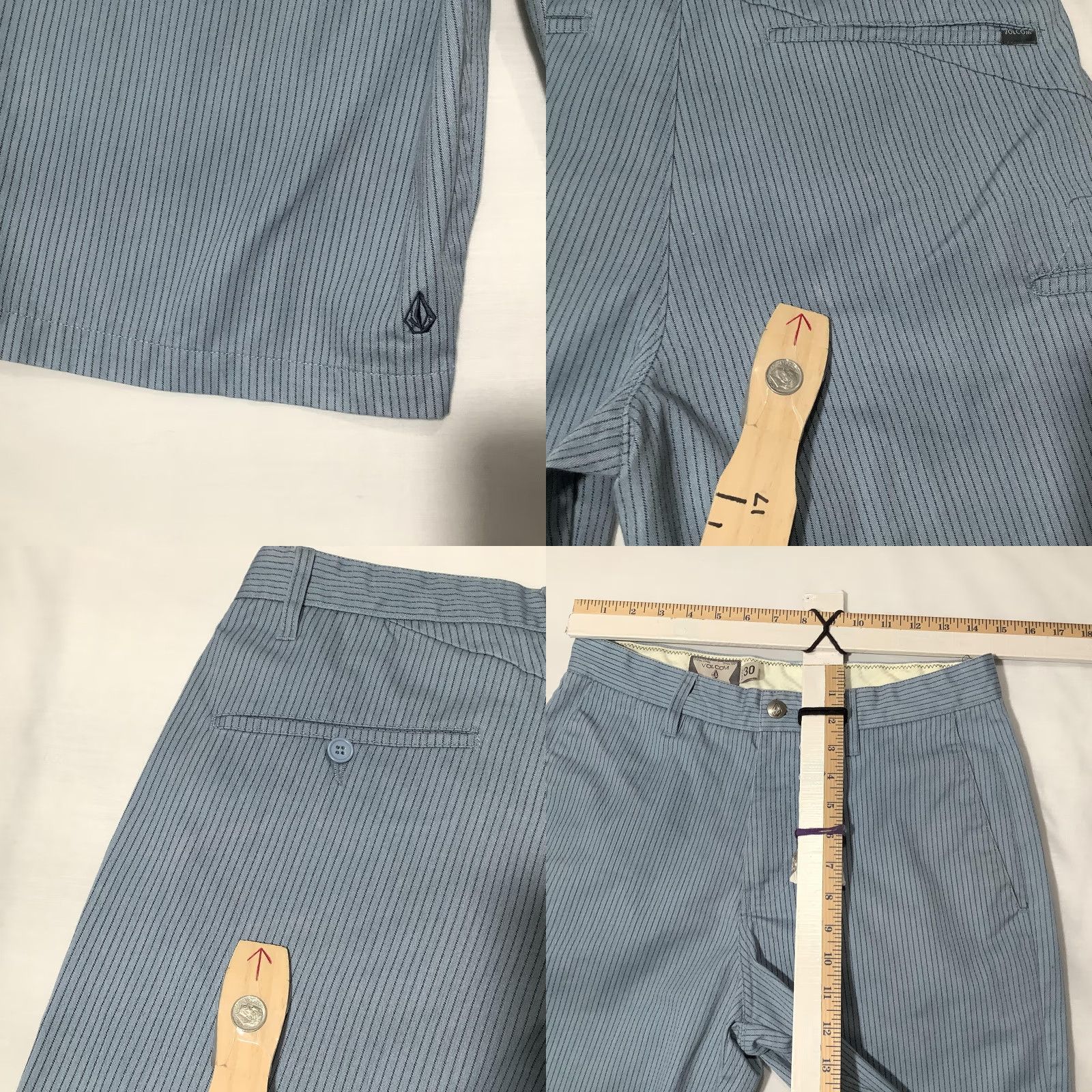 Volcom Volcom Shorts Mens 30 Blue Frickin Stripe Chino Casual Golf Skate Walk Size US 30 / EU 46 - 8 Thumbnail