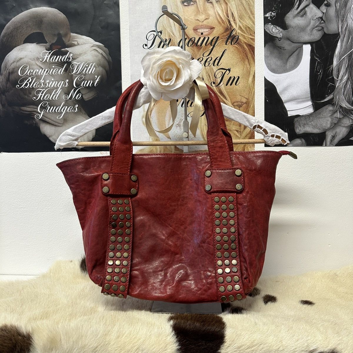 Vintage Vintage leather red handbag Size ONE SIZE - 2 Thumbnail