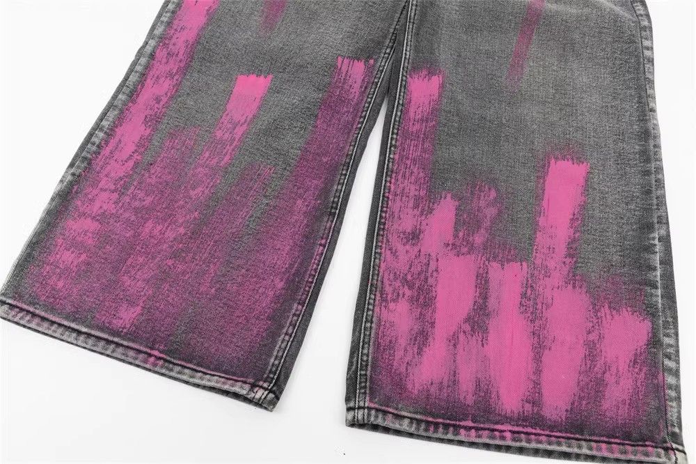 Japanese Brand × Jean High street trend washed distressed tie-dyed casual jeans Size US 32 / EU 48 - 4 Thumbnail
