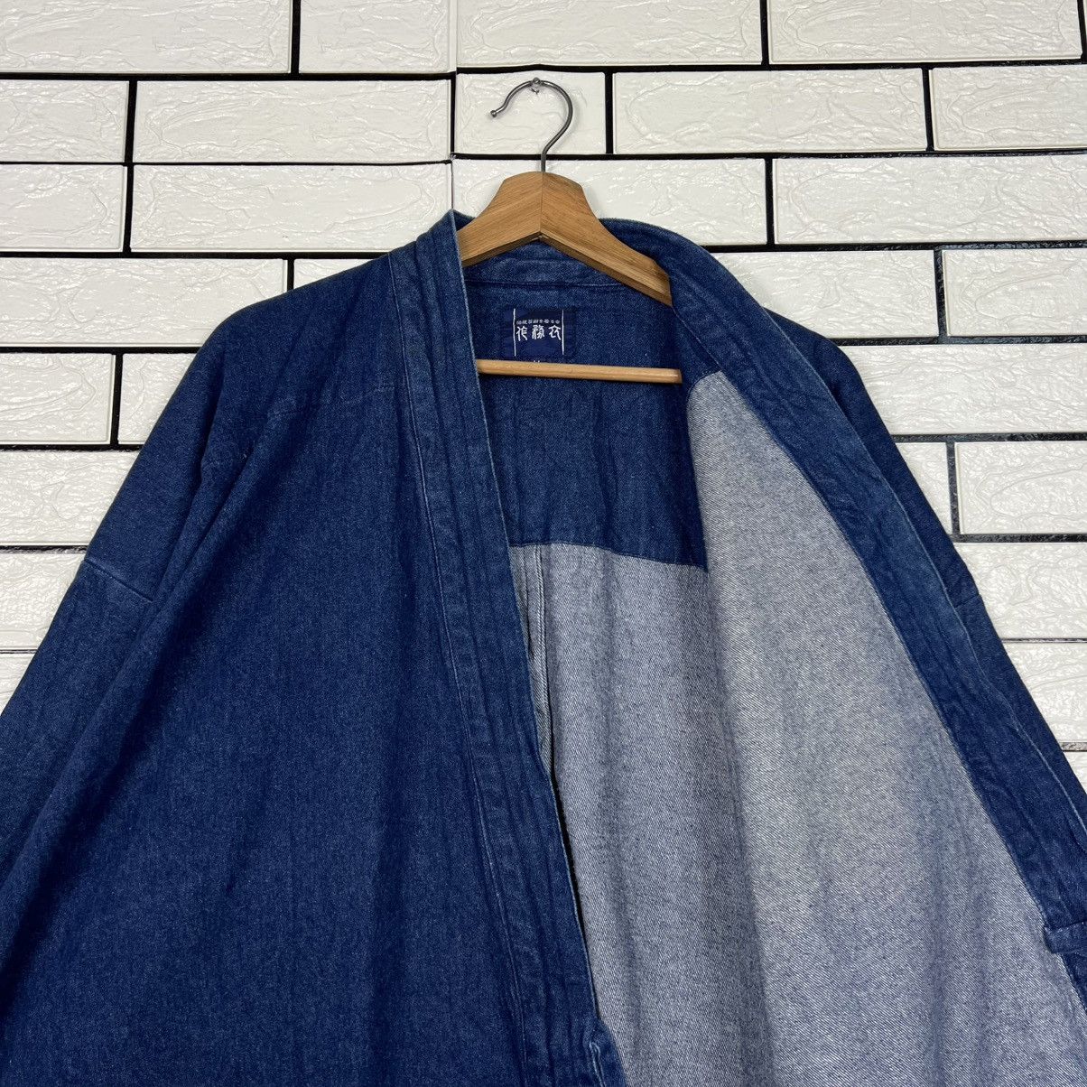 Japanese Brand Vintage KIMONO Blue Indigo Denim Hanten Jacket #4053-C184 Size US L / EU 52-54 / 3 - 9 Thumbnail