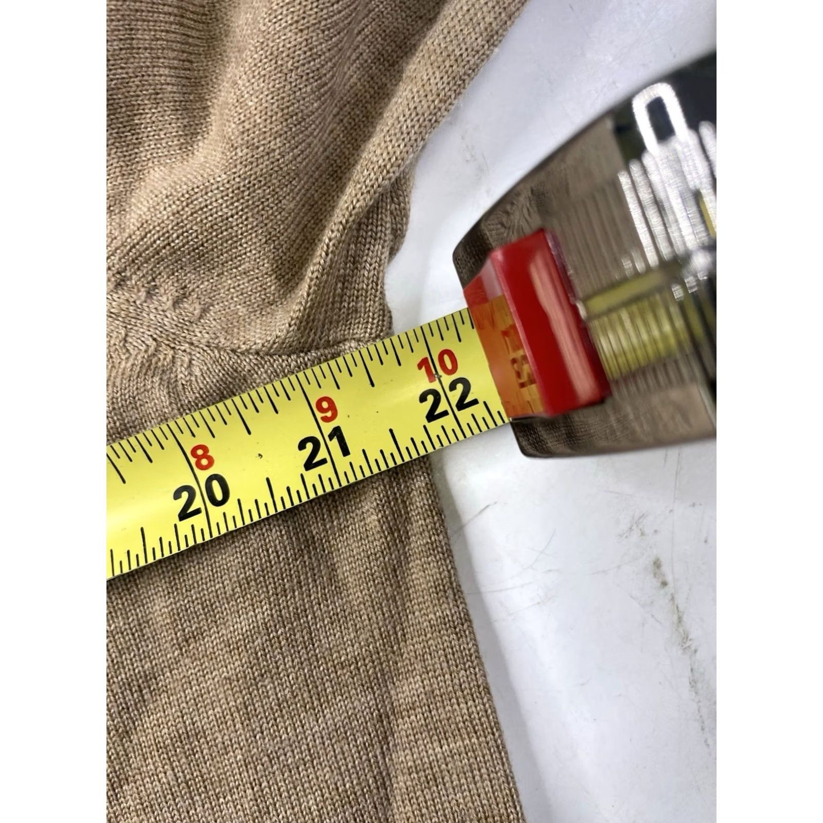 Joseph Abboud Joseph Abboud Sweater Polo Mens L Beige 100% Merino Wool Knit Pullover Regular Fit Long Sleeve Collared Button All Seasons Fall Knit Style Pullover Size US L / EU 52-54 / 3 - 6 Thumbnail