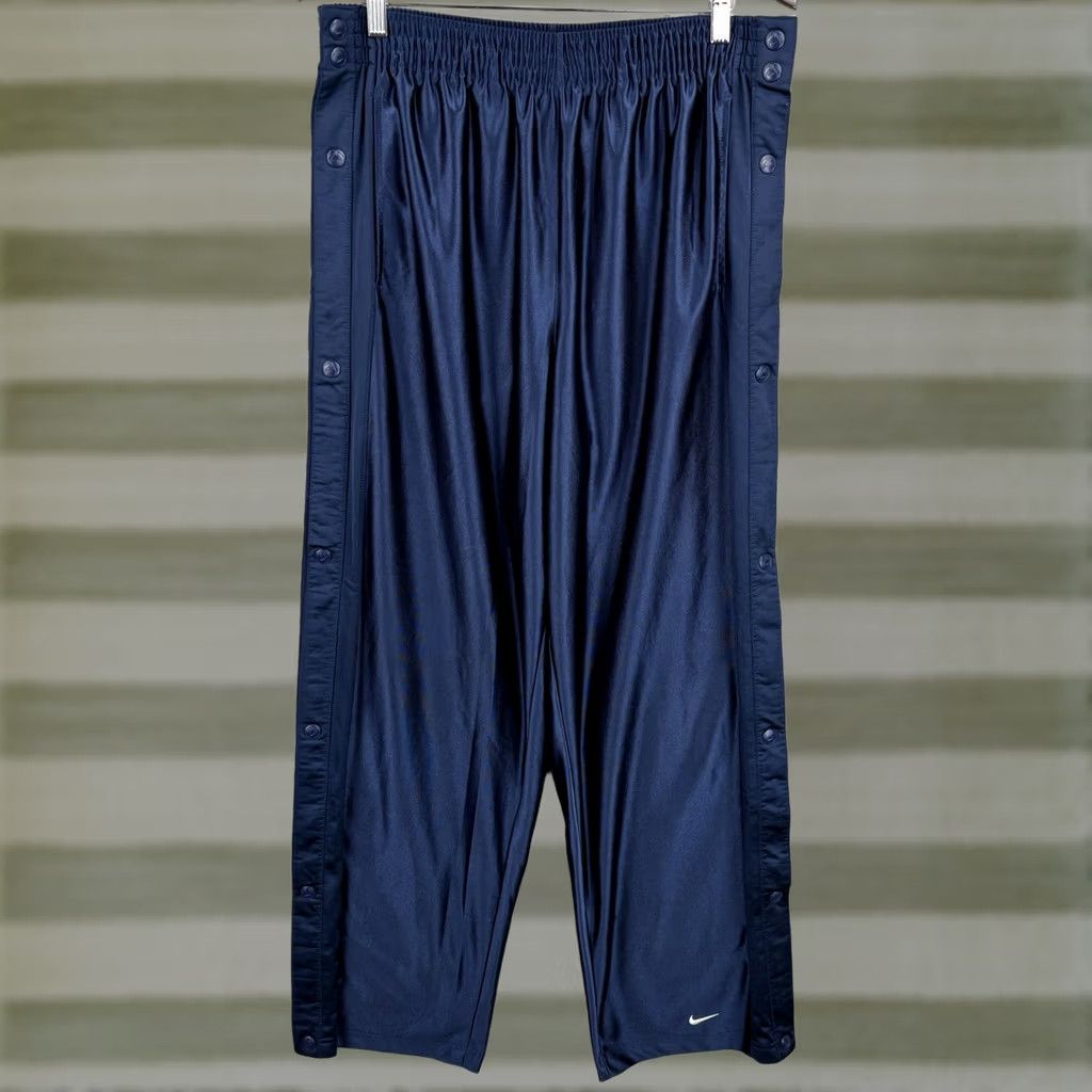 Nike Nike Shiny Dazzle Break Away Pants Mens XL Navy Baggy Vintage 90s Y2K Basketball Track Pants Size US 36 / EU 52 - 1 Thumbnail