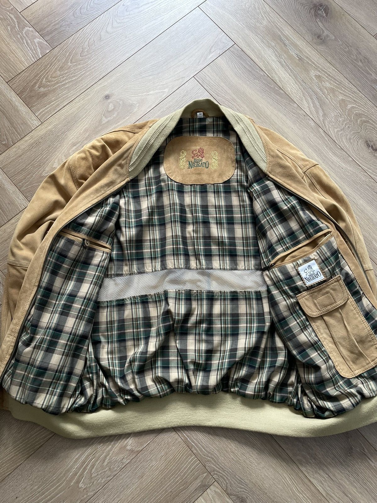 Vintage Vintage Y2k Beige Leather Oversize Bomber Jacket Avant Garde Size US XL / EU 56 / 4 - 9 Thumbnail
