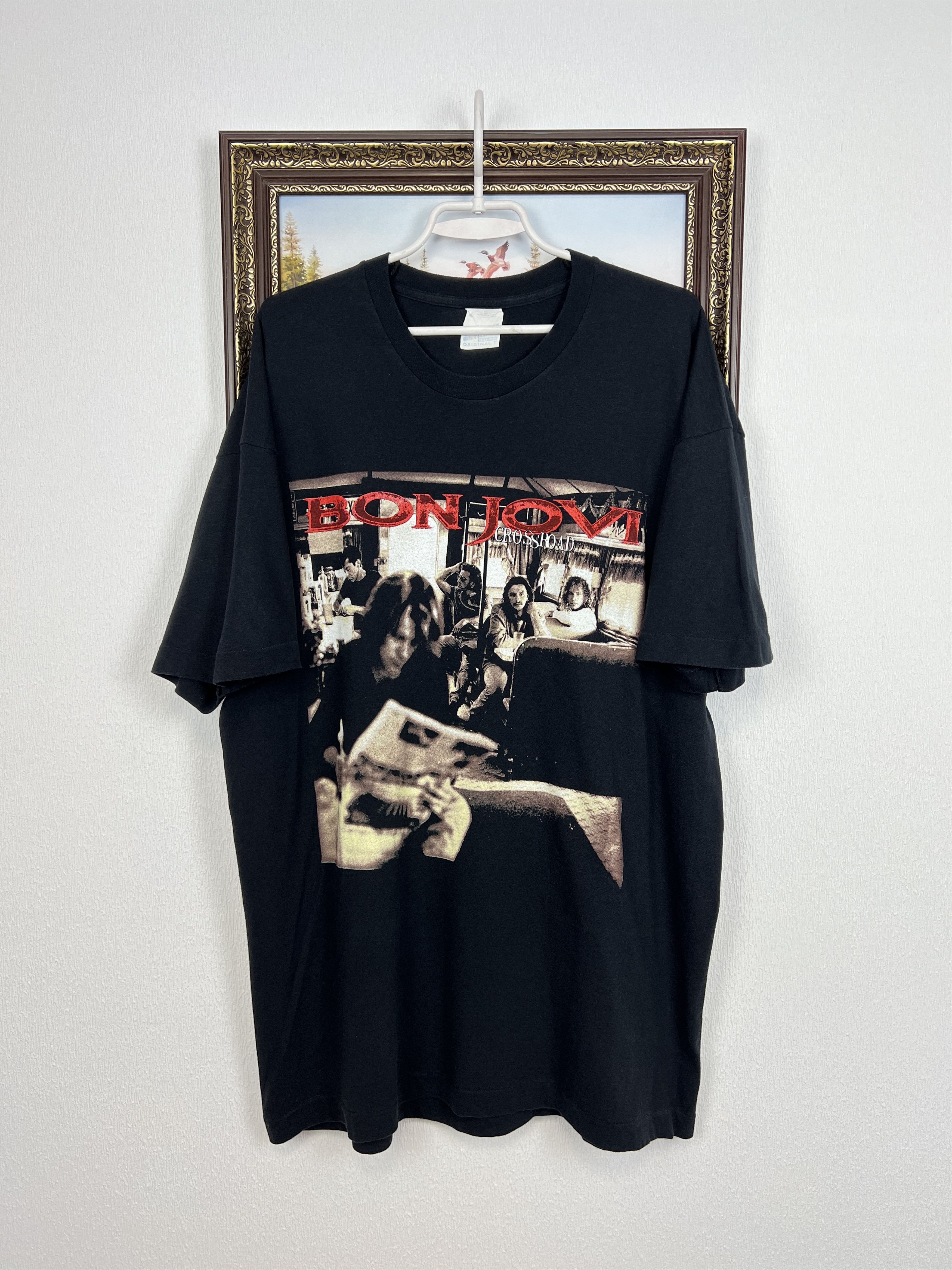 Vintage Vintage 90's Bon Jovi Cross Road European Shirt Tee Hype Size US XL / EU 56 / 4 - 1 Thumbnail