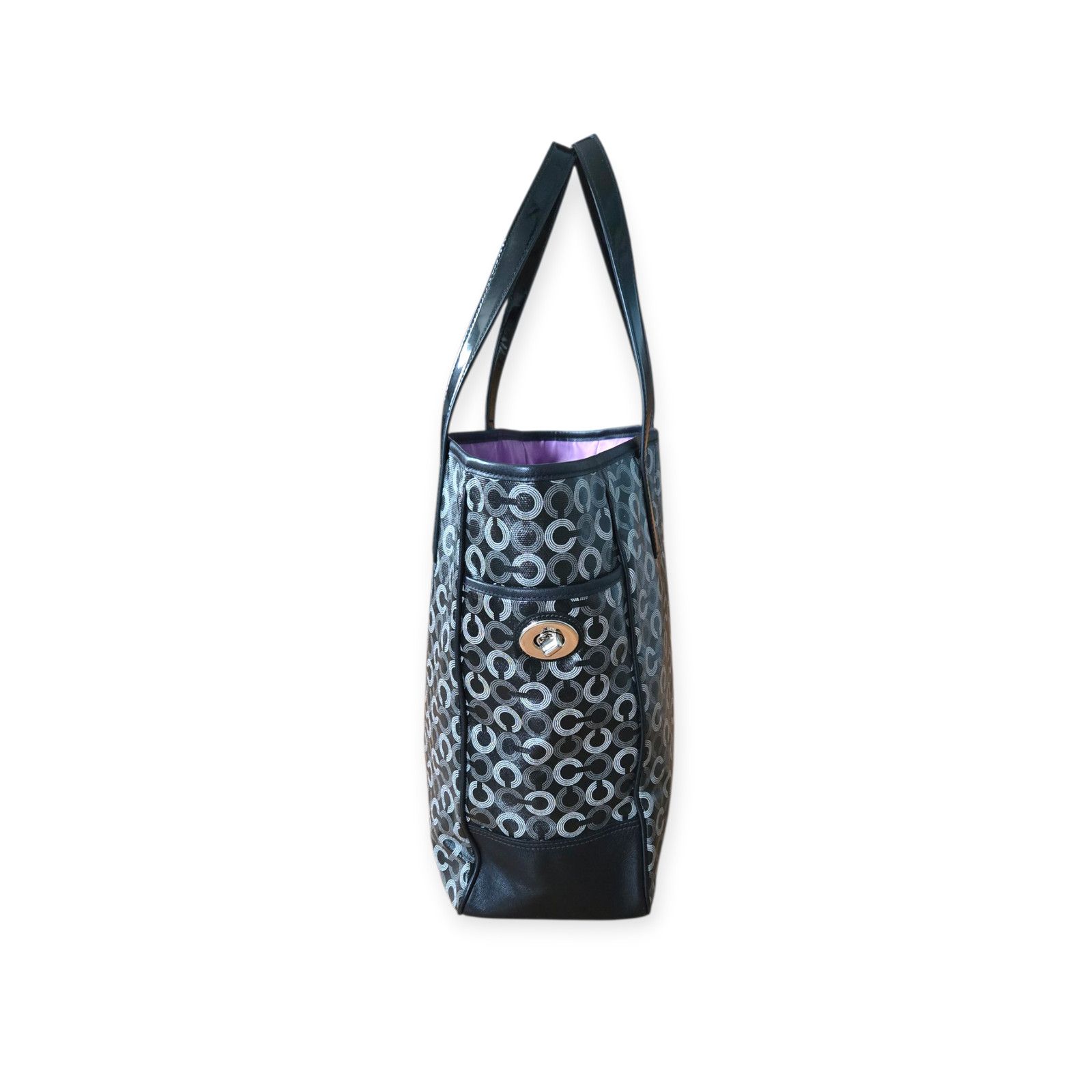 Coach Coach Waverly Vinage Dot OP Art Coated Canvas Tote Bag Rare Size ONE SIZE - 3 Thumbnail