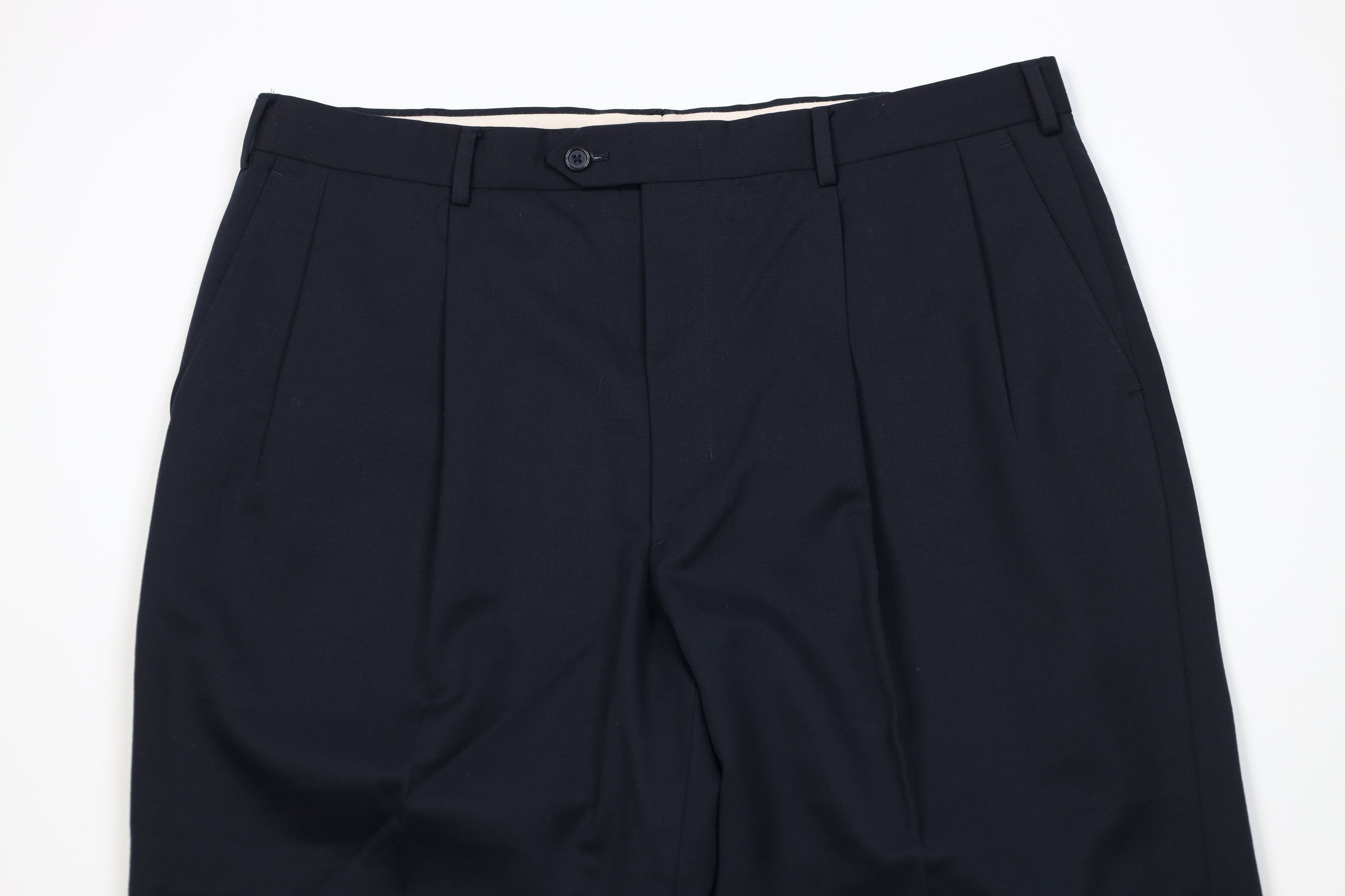 Vintage Vintage 90s Streetwear Wool Wide Leg Chino Pants Navy Blue Size US 38 / EU 54 - 2 Thumbnail