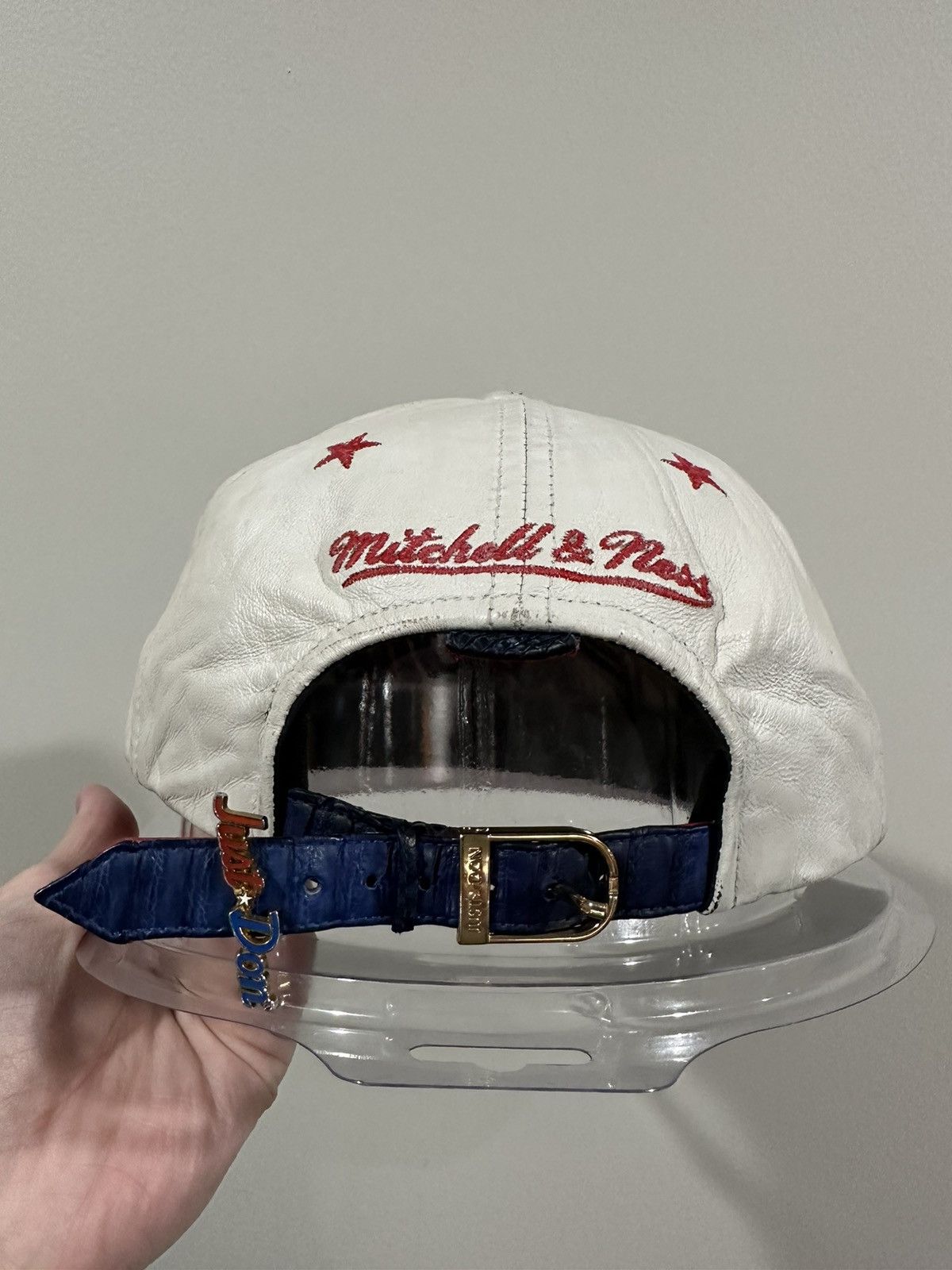 Just Don × Mitchell & Ness × NBA Just Don x Mitchell & Ness NBA Detriot Pistons Leather Hat Size ONE SIZE - 10 Thumbnail