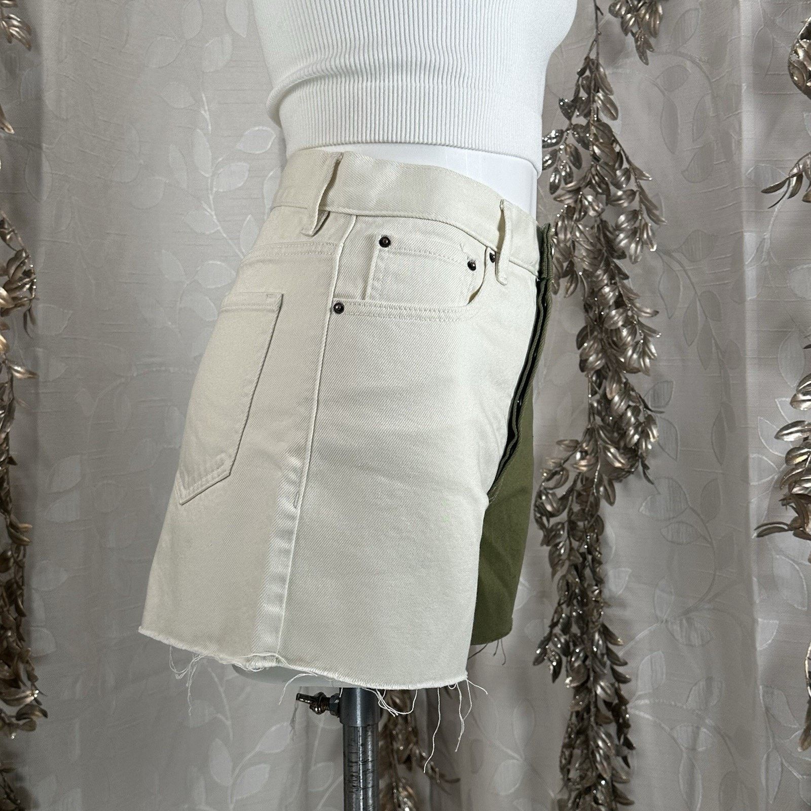 Pacsun PacSun Women’s Size 27 Colorblock Olive & Cream Size 22" - 2 Thumbnail