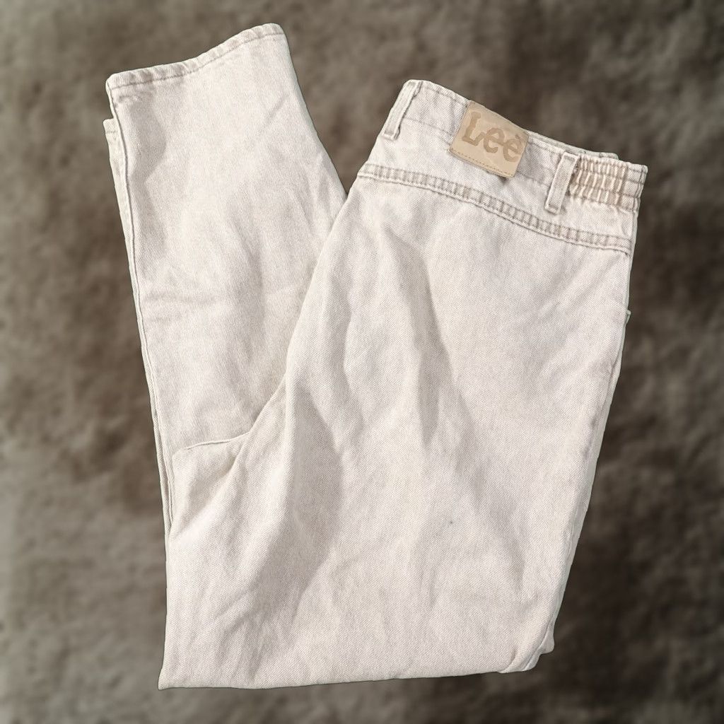 Lee VINTAGE LEE BEIGE DENIM JEANS WOMENS SIZE 16 REGULAR (34X28) 80s 90s TAPERED Size 38" / US 16 / IT 52 - 1 Thumbnail