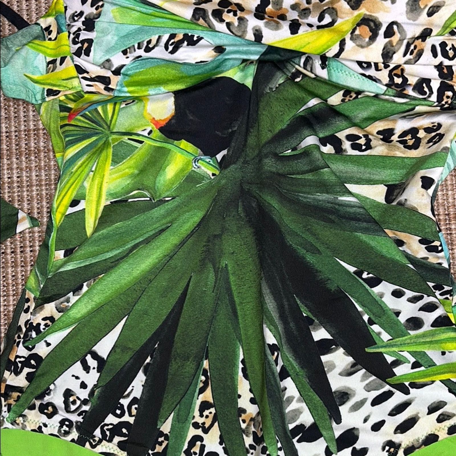 Blumarine NWT Blumarine Green Black Bikini Leopard Green Nature Size S Size ONE SIZE - 4 Thumbnail