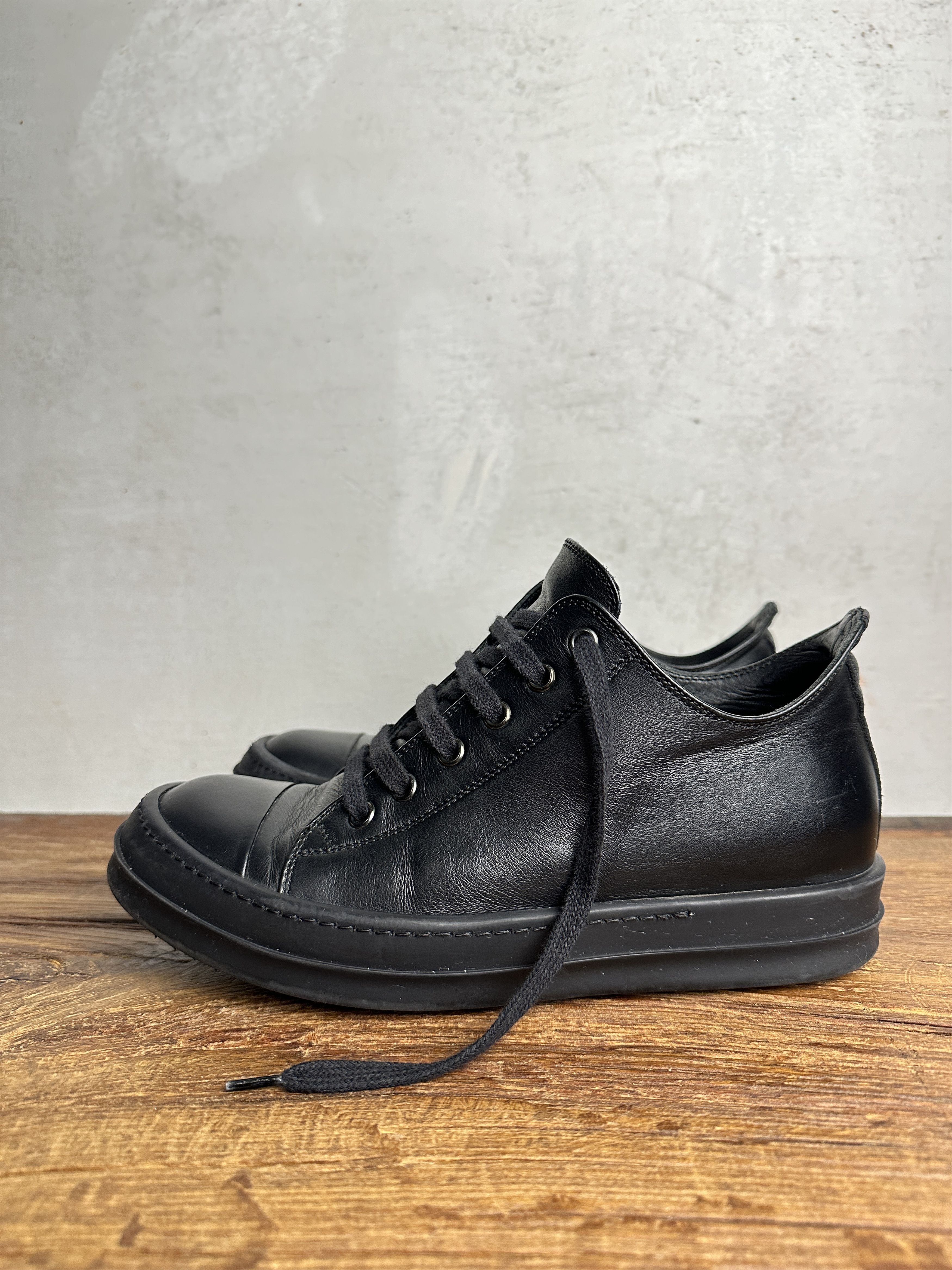 Rick Owens Rick Owens Mainline Triple Black Low Top Ramones Size US 5.5 / EU 38 - 3 Thumbnail