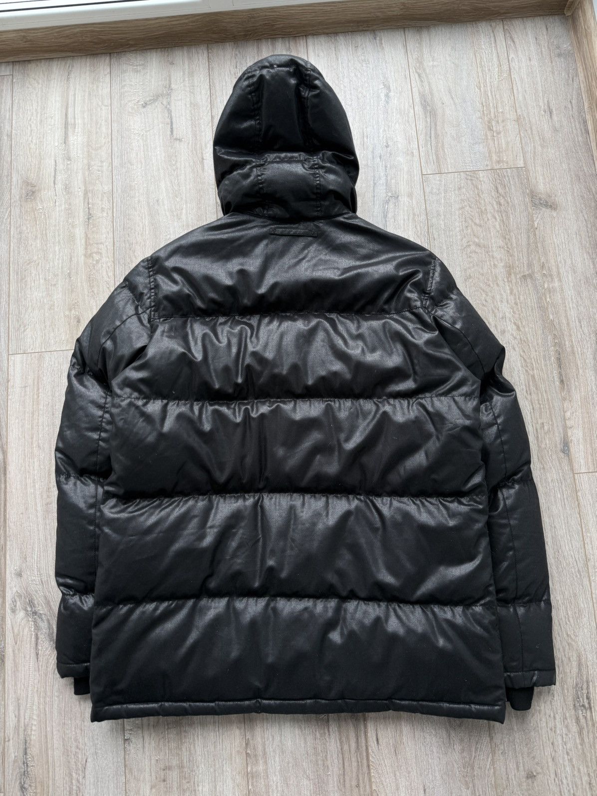 Prada Prada Leather Logo Gabardine Black Down Puffer Jacket Size US XL / EU 56 / 4 - 8 Thumbnail