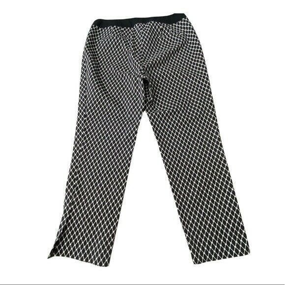 Other Chico's 2 Pants Black White Diamond Cropped Ankle 12 Size 34" / US 12 / IT 48 - 5 Thumbnail