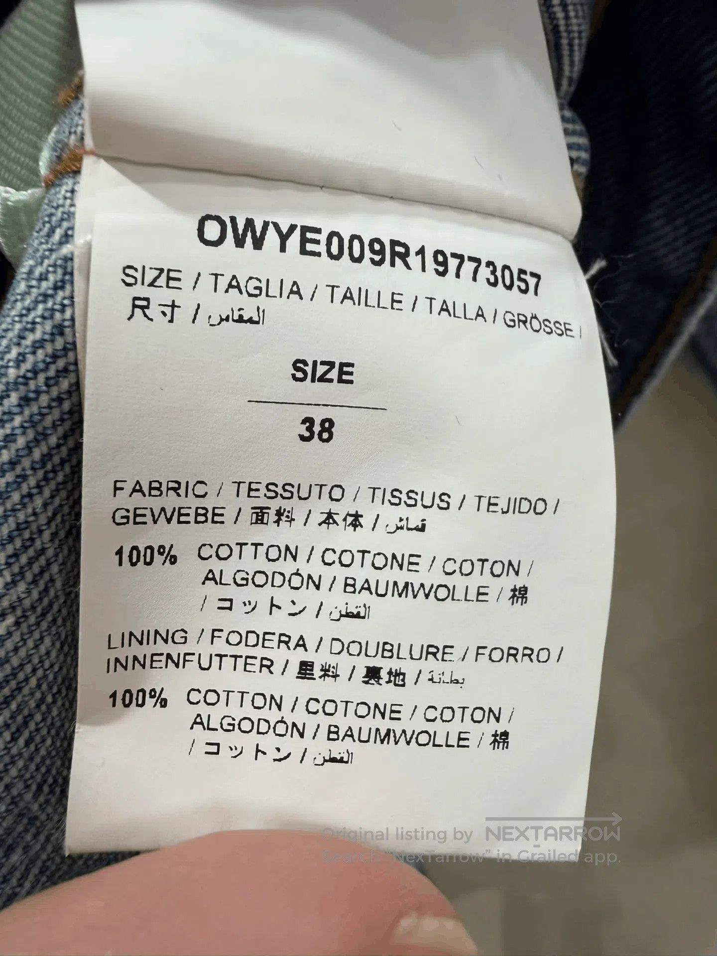 Japanese Brand Off-White Arrow Logo Blue Denim Jacket. Size XS / US 0-2 / IT 36-38 - 7 Thumbnail