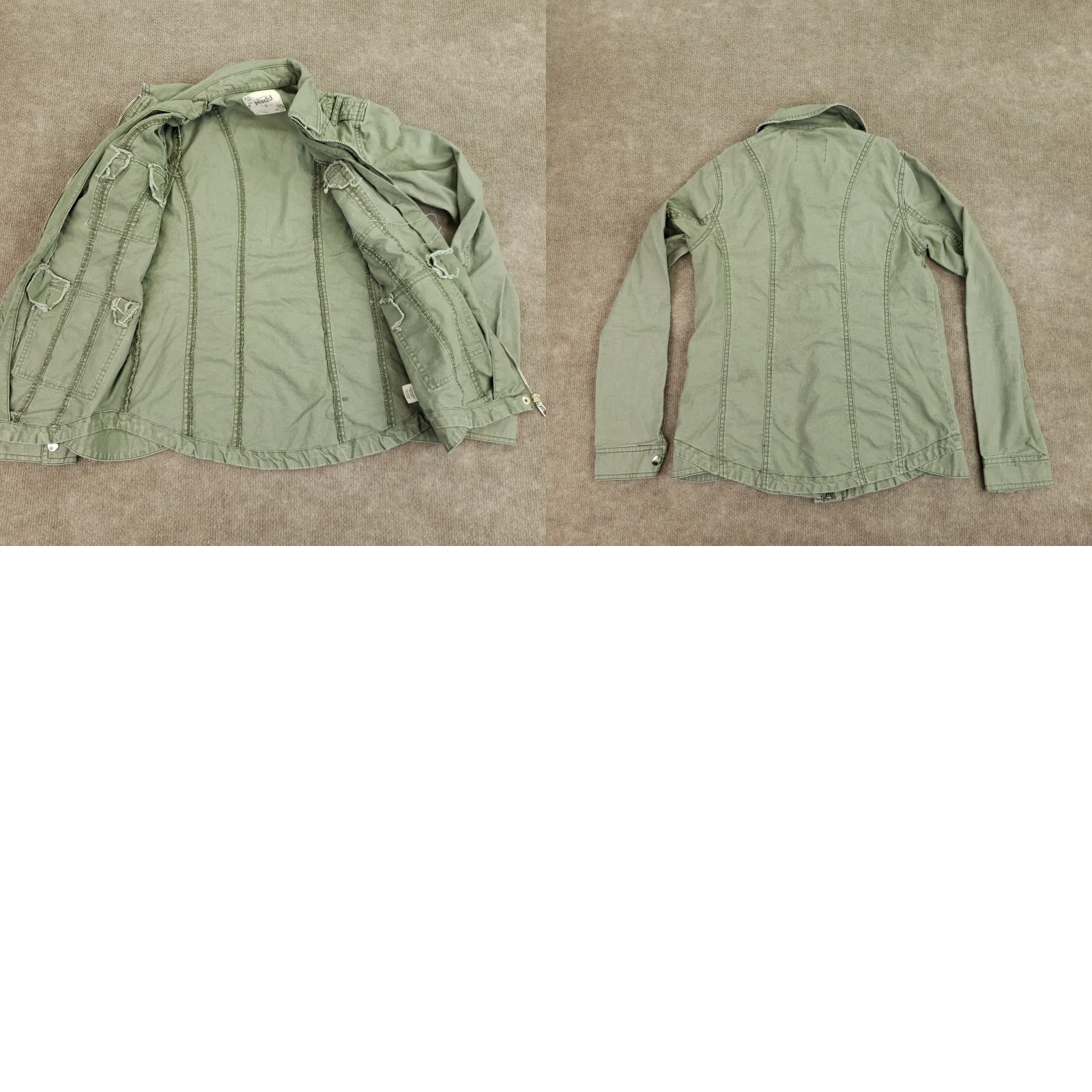 Vintage Mudd Womens Green Full Zip Jacket XS Cotton Collared Snaps Size XS / US 0-2 / IT 36-38 - 8 Thumbnail