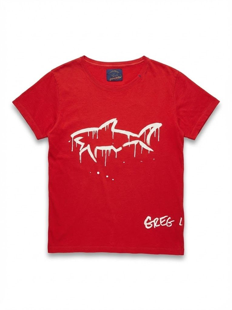 Greg Lauren × Paul & Shark Red Shark tee Size US L / EU 52-54 / 3 - 1 Thumbnail