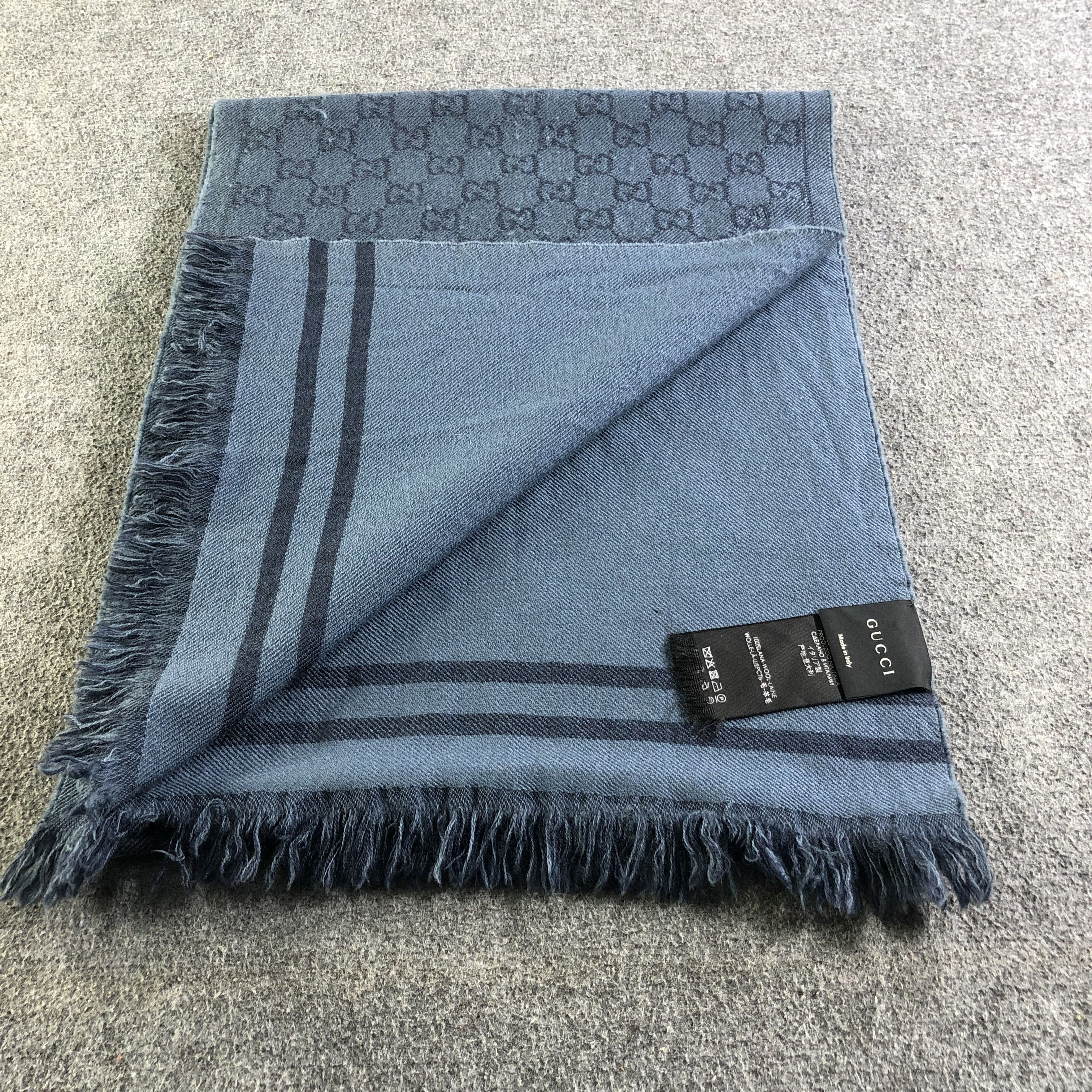 Gucci Gucci Monogram Full Print GG Wool Scarf Muffler V2627 Size ONE SIZE - 5 Thumbnail