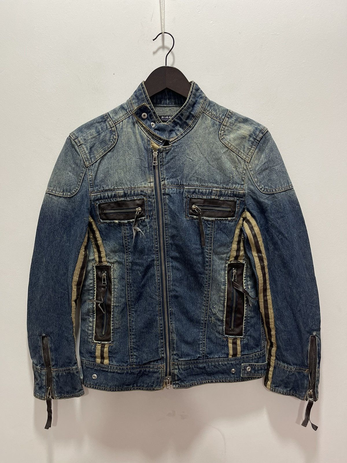 image of Japanese In The Attic Multipocket Rider Denim Jacket in Blue Denim, Women's (Size Medium)
