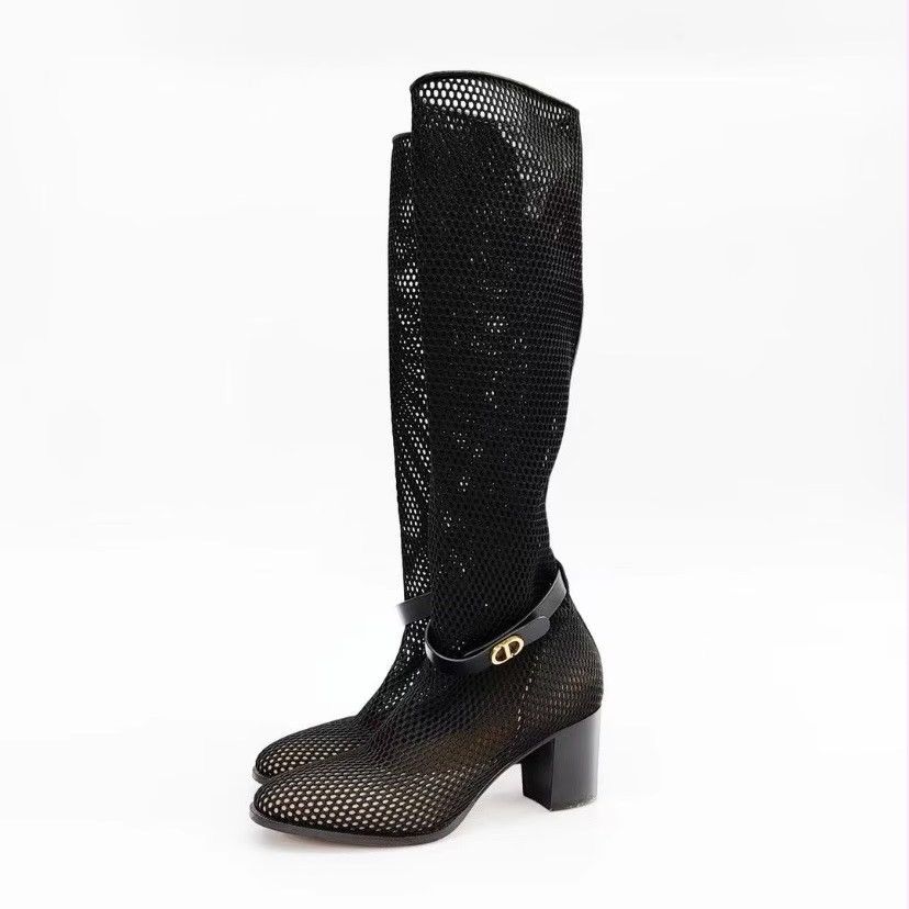 Dior Christian Dior Empreinte mesh and leather boots Size US 6 / IT 36 - 1 Thumbnail