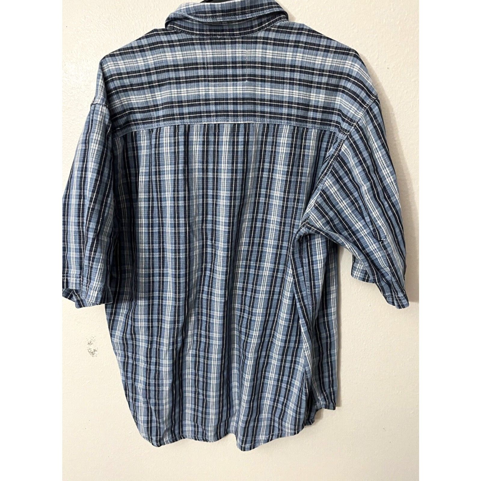Vintage Levis Shirt Button Front Blue Plaid 100% Cotton Short Sleeve M Mens Regular Pocket Vintage NoN/A Size US M / EU 48-50 / 2 - 2 Thumbnail