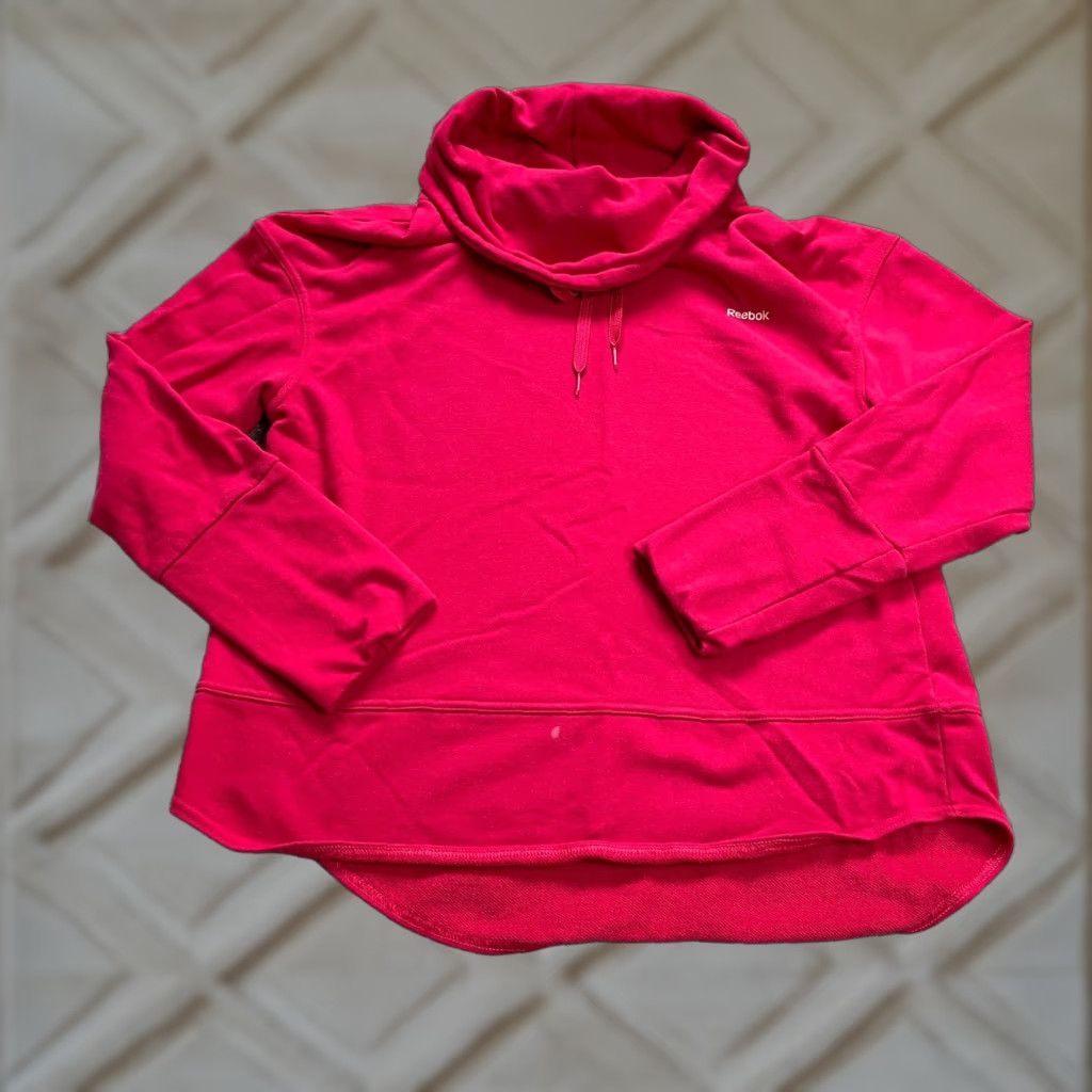 Reebok Reebok Sweatshirt Womens Large XL Red Turtleneck Drawstring Pullover Jacket Size XL / US 12-14 / IT 48-50 - 1 Thumbnail