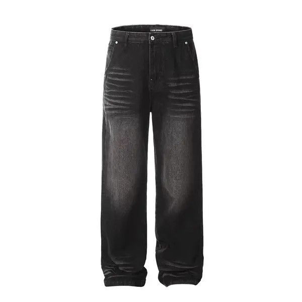 Japanese Brand Distressed loose wide-leg straight-leg casual washed jeans Size US 32 / EU 48 - 7 Thumbnail