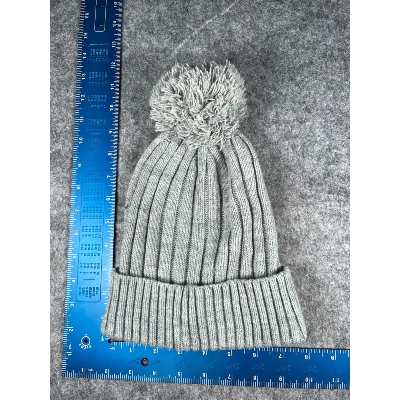 Michael Kors Michael Kors Beanie Women One Size Gray Ribbed Knit Acrylic Logo Pom Hat Size ONE SIZE - 5 Thumbnail