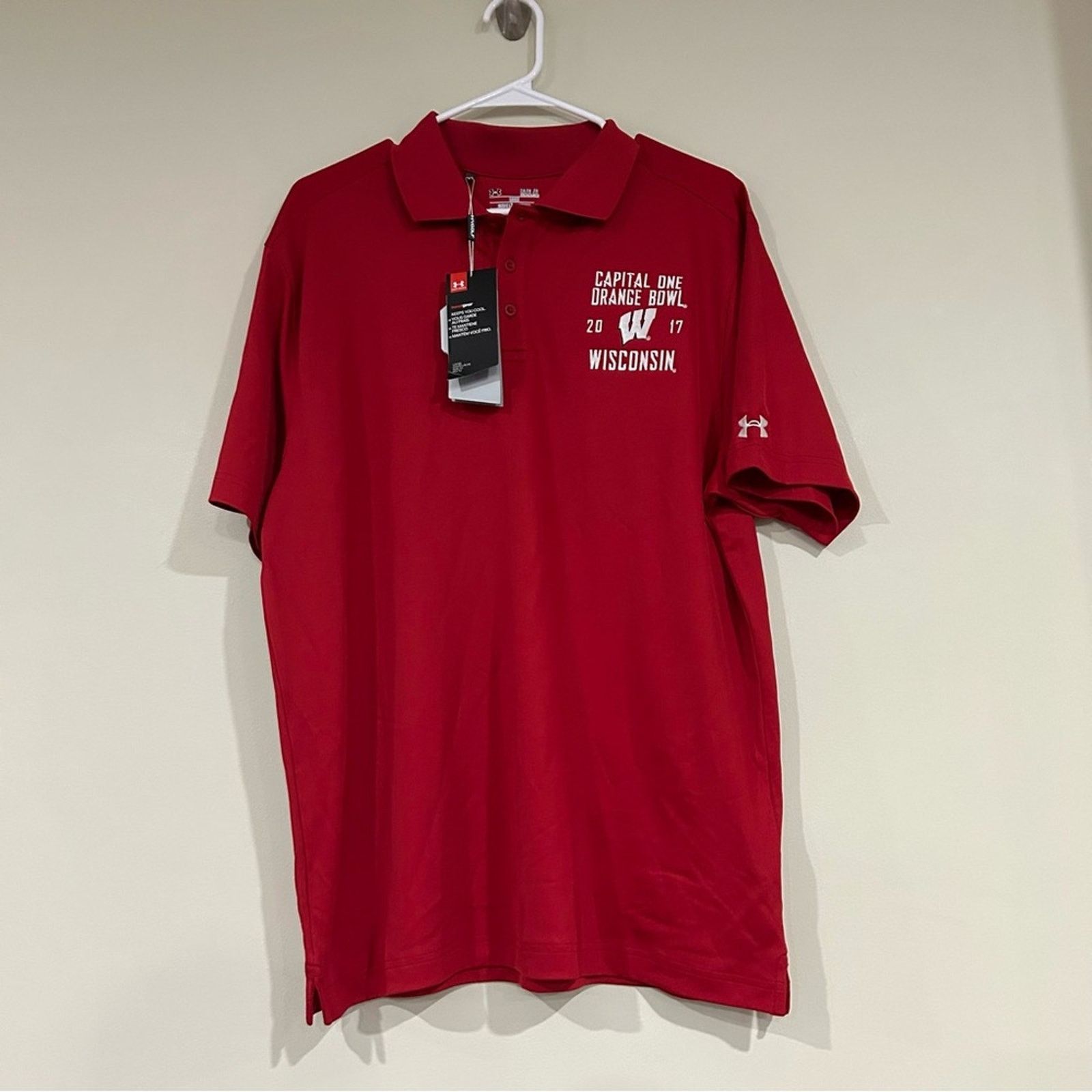 Under Armour 2017 Wisconsin Badgers Football Rose Bowl Polo Size US L / EU 52-54 / 3 - 1 Thumbnail