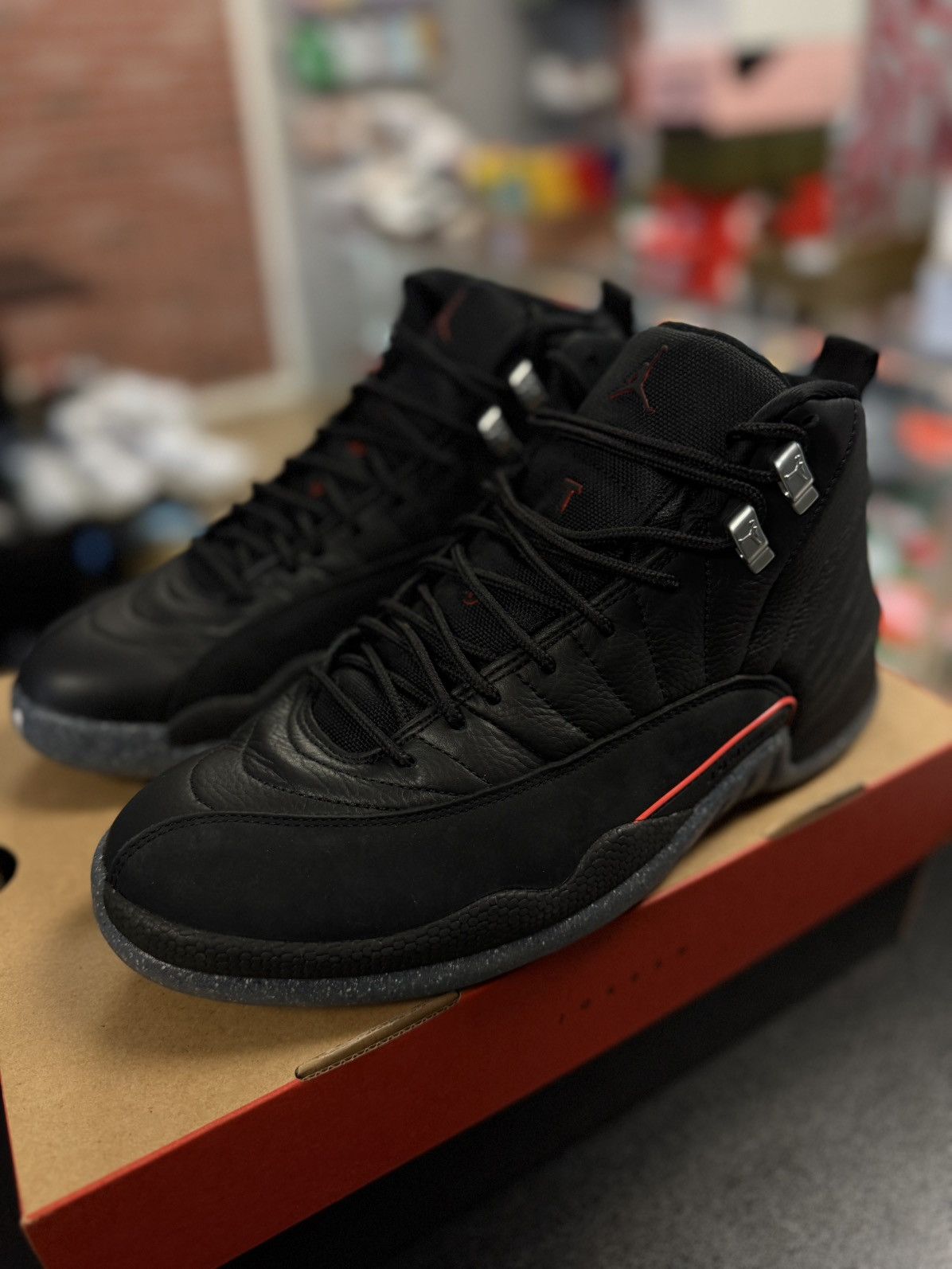 Jordan Brand × Nike Jordan 12 Utility Black Gray Size 10 Pre Owned 🧼 Size US 10 / EU 43 - 6 Thumbnail
