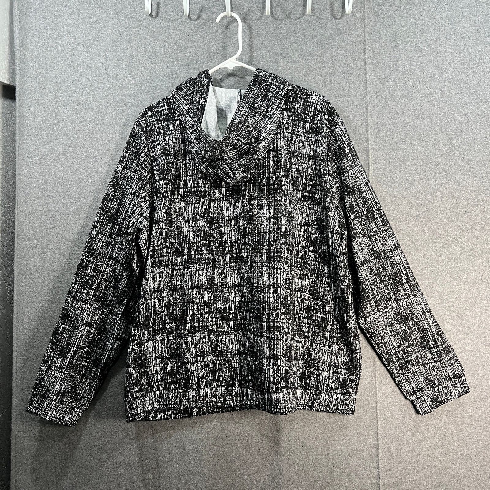 Other J Jason Wu Knit Plaid Hoodie Sweatshirt Black Size XL / US 12-14 / IT 48-50 - 2 Thumbnail