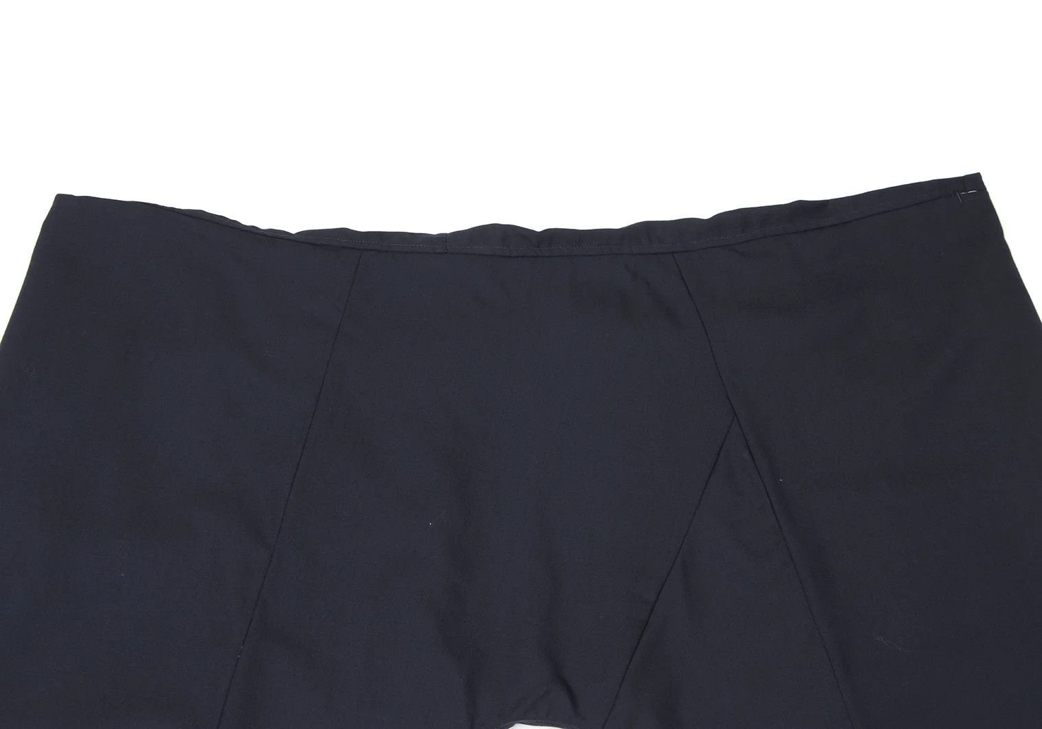 Ganryu Wool Gathered Design Wide Cropped Pants in Navy, Size M Size US 36 / EU 52 - 3 Thumbnail