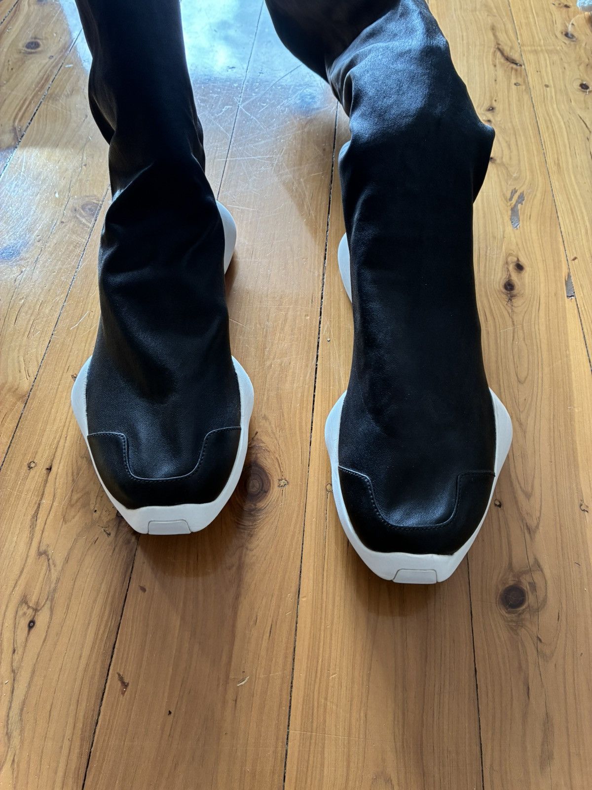 Adidas × Rick Owens RICK OWENS ADIDAS RUNNER STRETCH BOOT SOCK RAMONES GEOBASKET Size US 10 / EU 43 - 8 Thumbnail