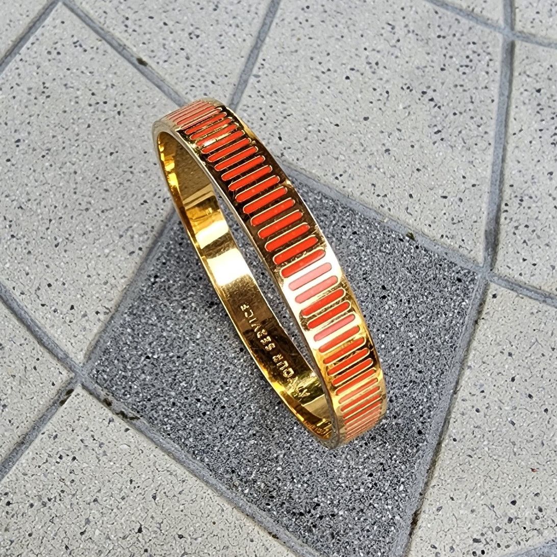 Kate Spade Kate Spade At Your Service Orange Enamel Bangle Bracelet Size ONE SIZE - 1 Thumbnail